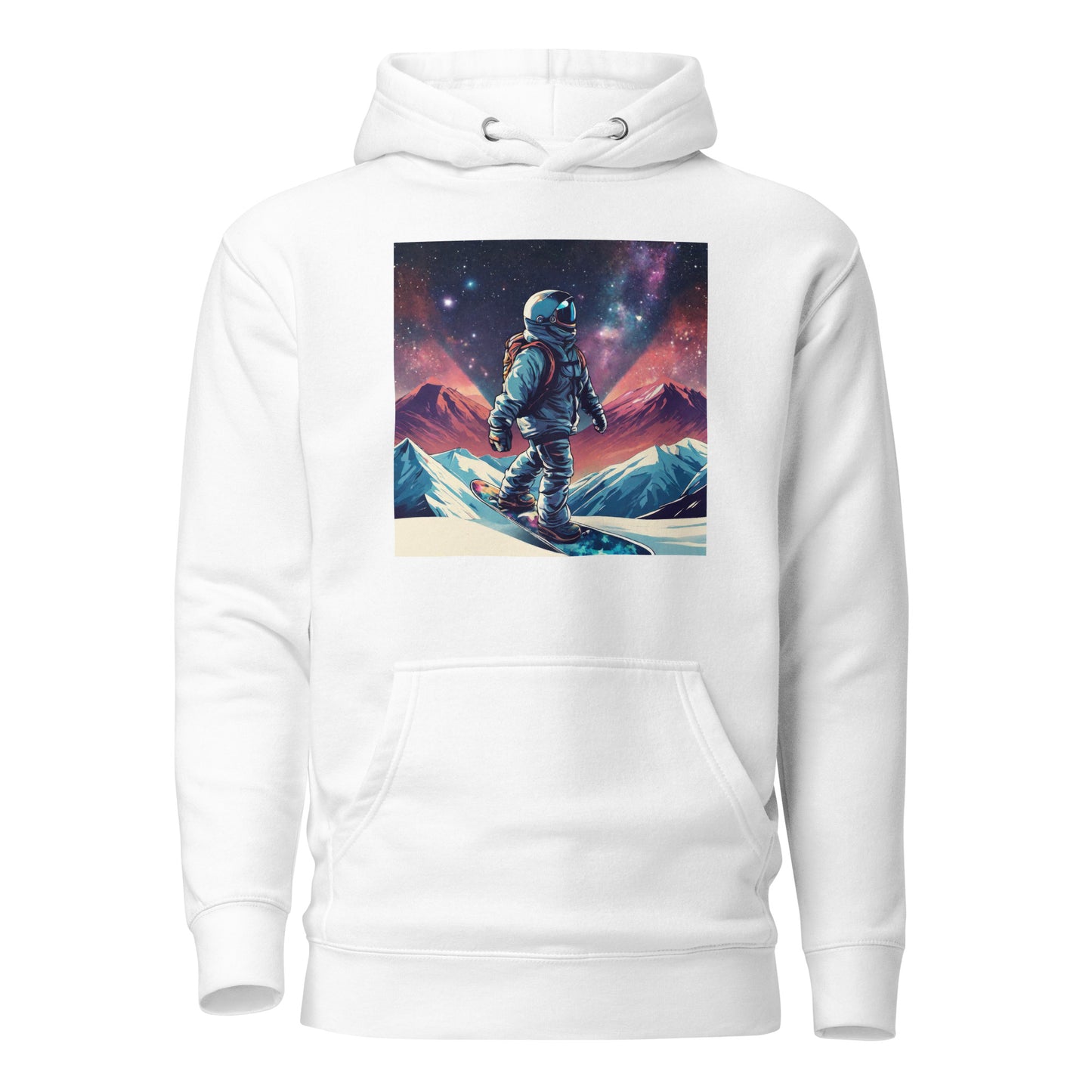 Snowboarding Astronaut Men's Hoodie White