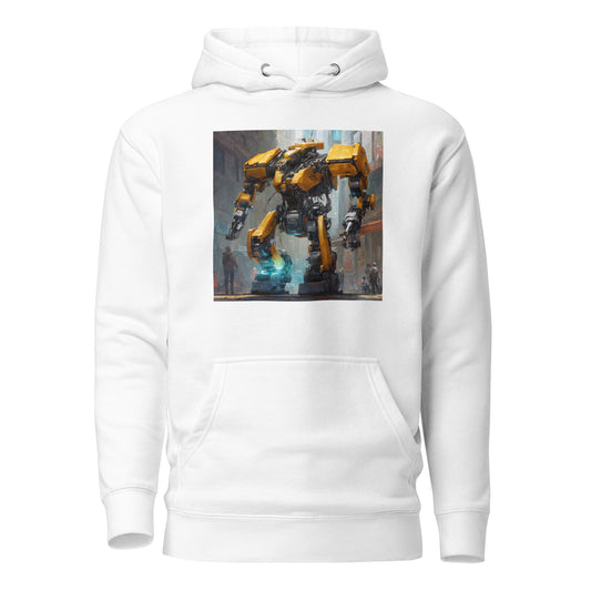 Yellow Mechanical Marvel Men's Hoodie White