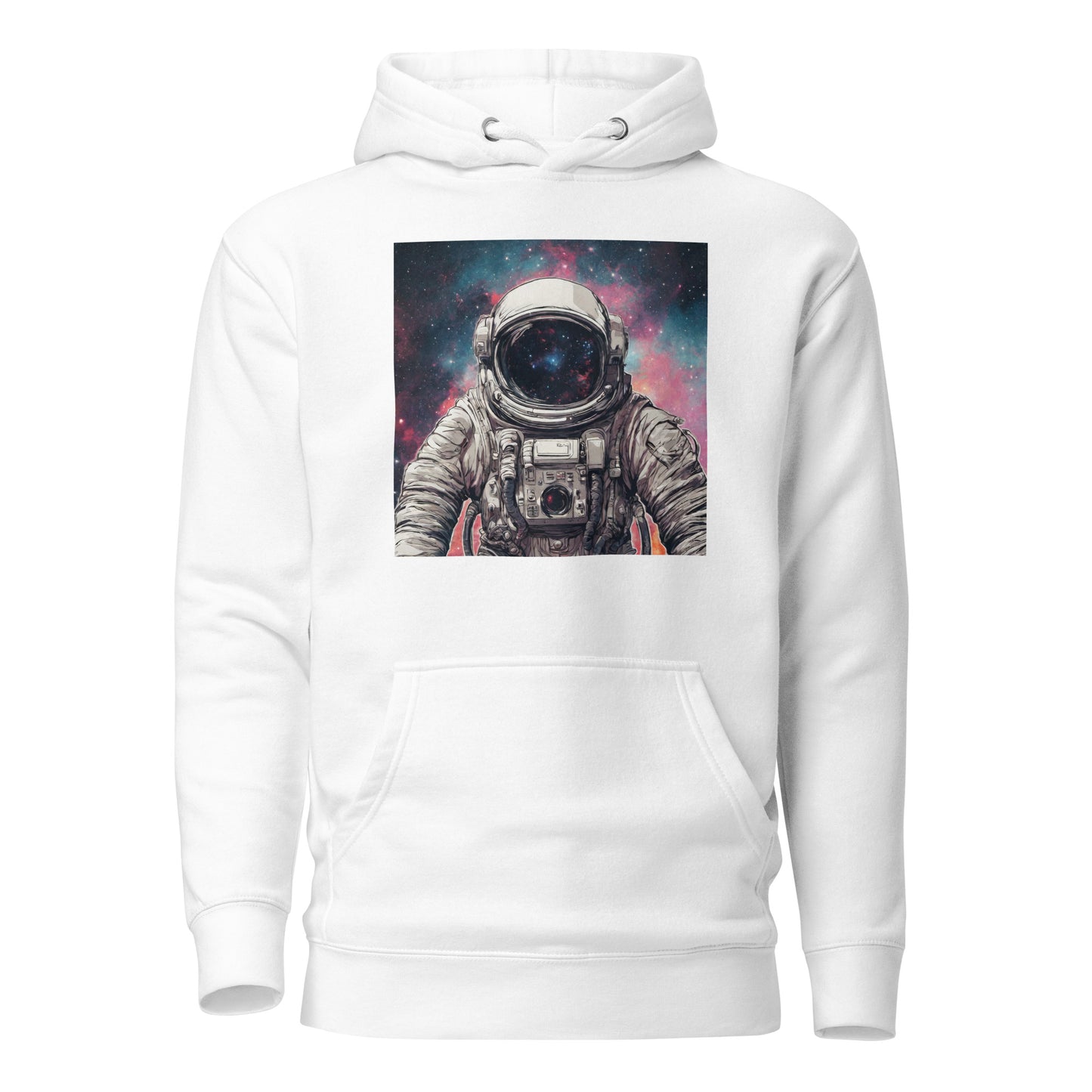 Galactic Astronaut Men's Pullover Sweatshirt Hoodie White