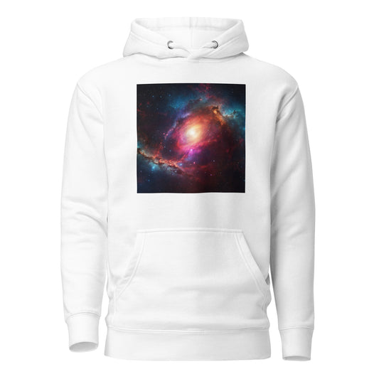 Cosmic Expanse Men's Outer Space Hoodie White