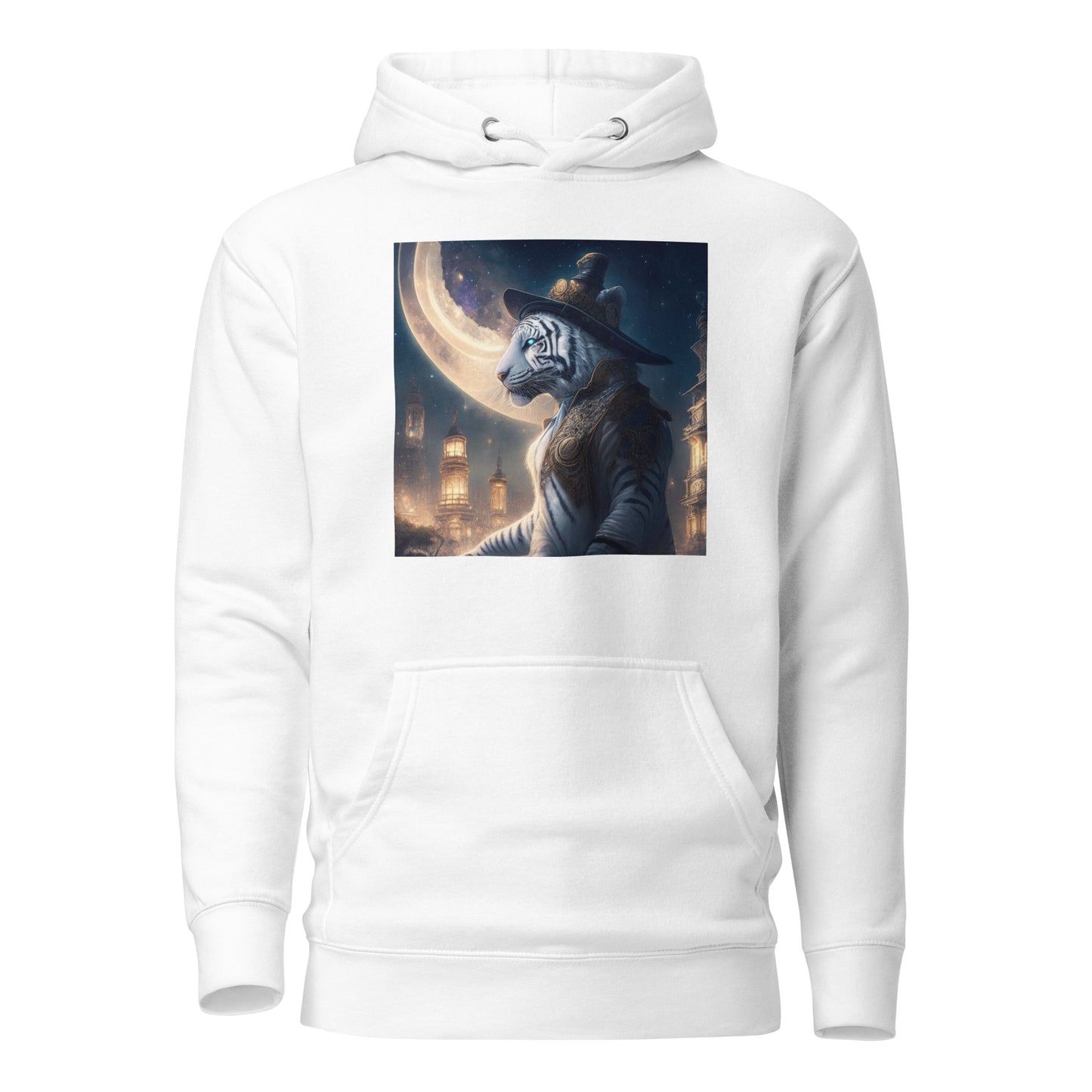 Twilight Tiger Men's Graphic Men's Hoodie White