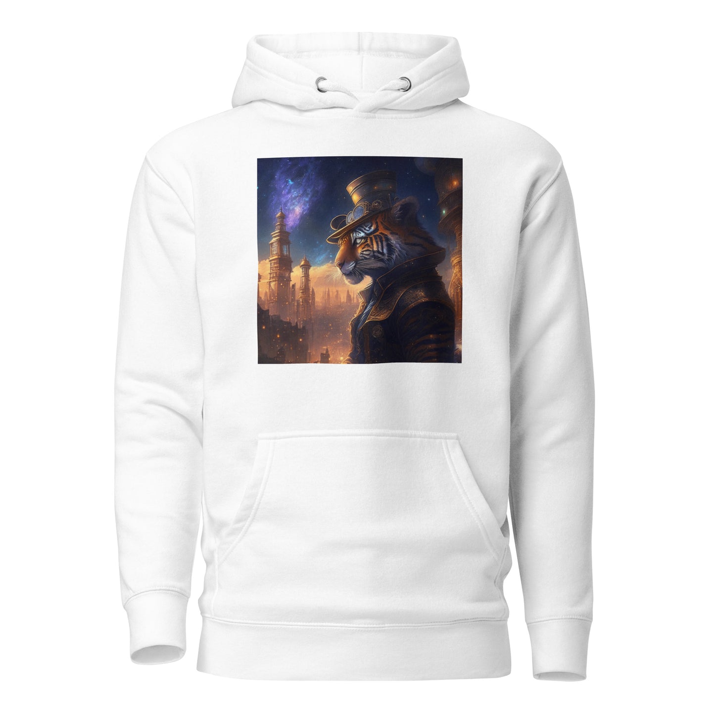 Midnight Tiger Men's Hoodie White