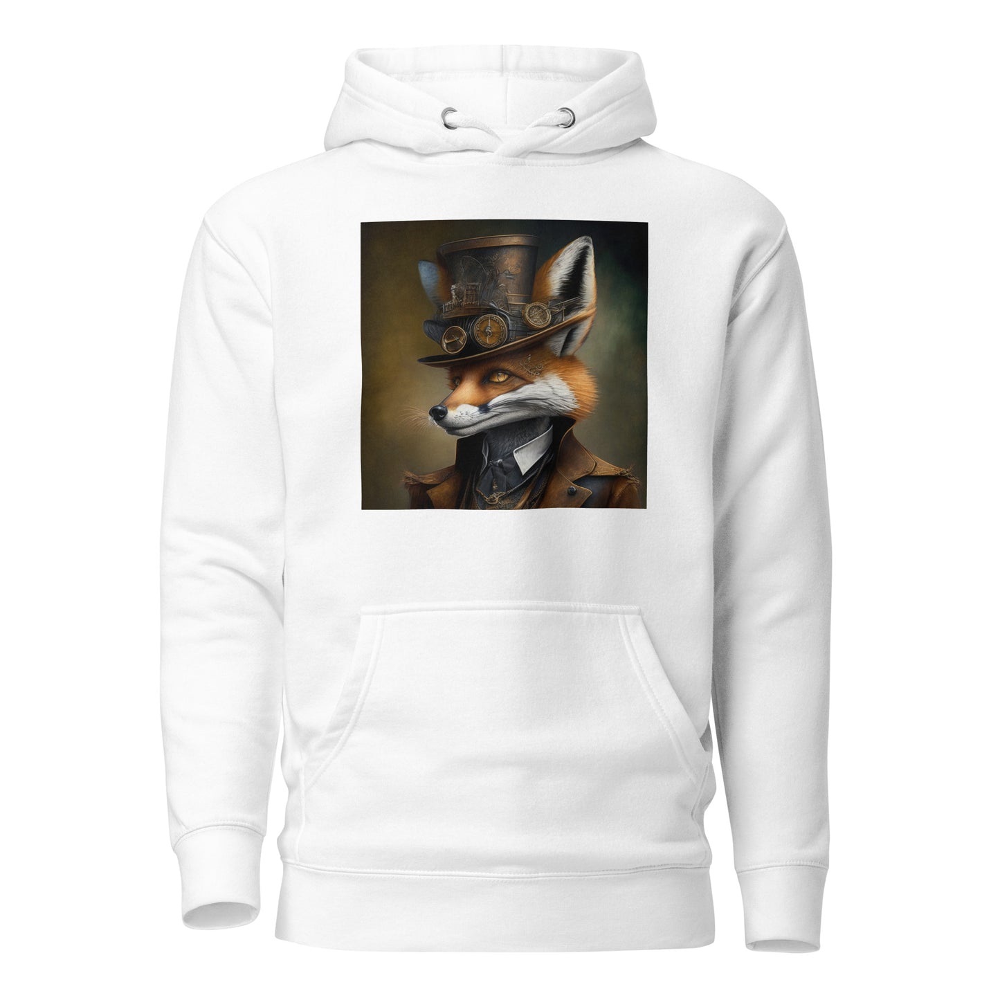 Gears & Genius Steampunk Fox Men's Hoodie White