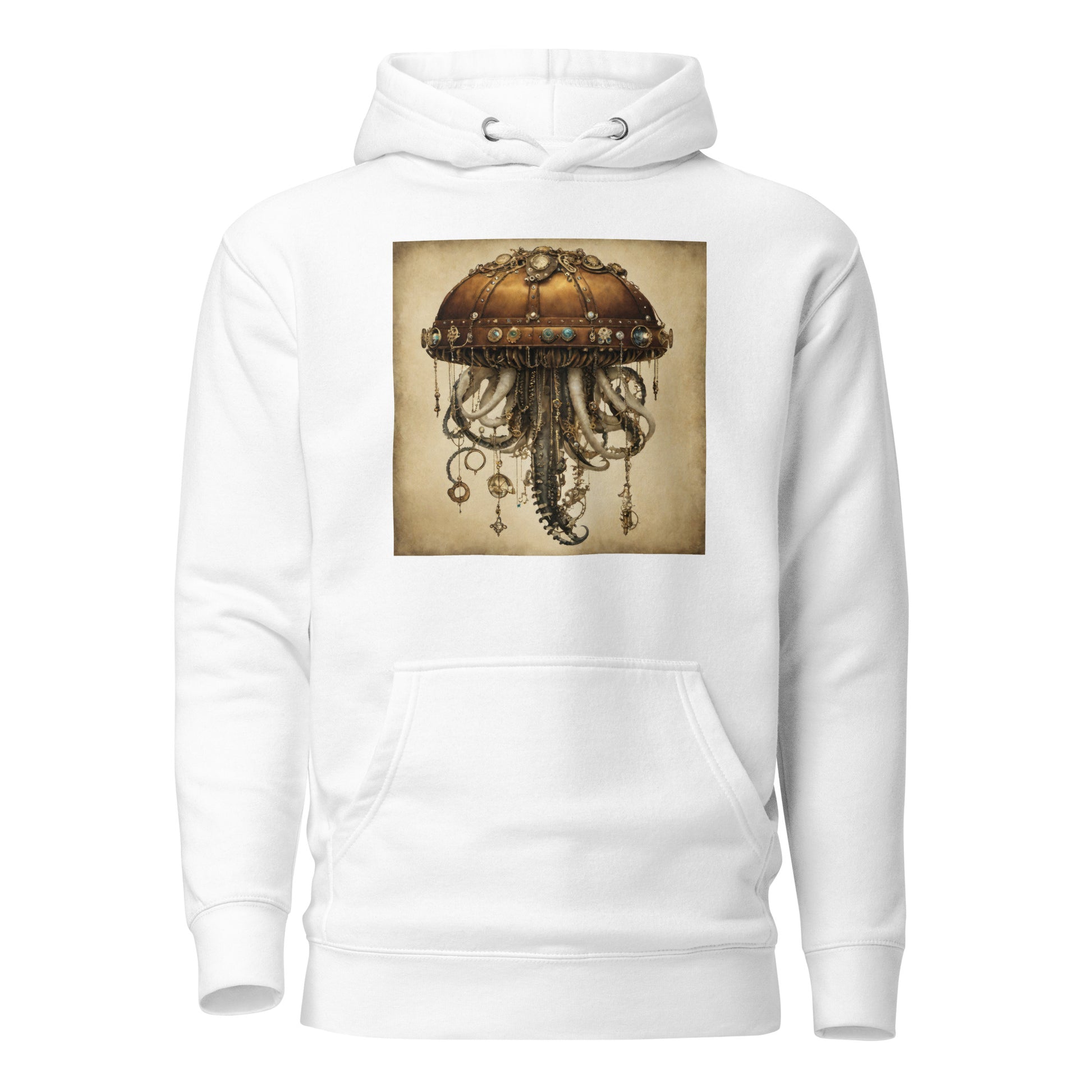 Steampunk Jellyfish Men's Hoodie White