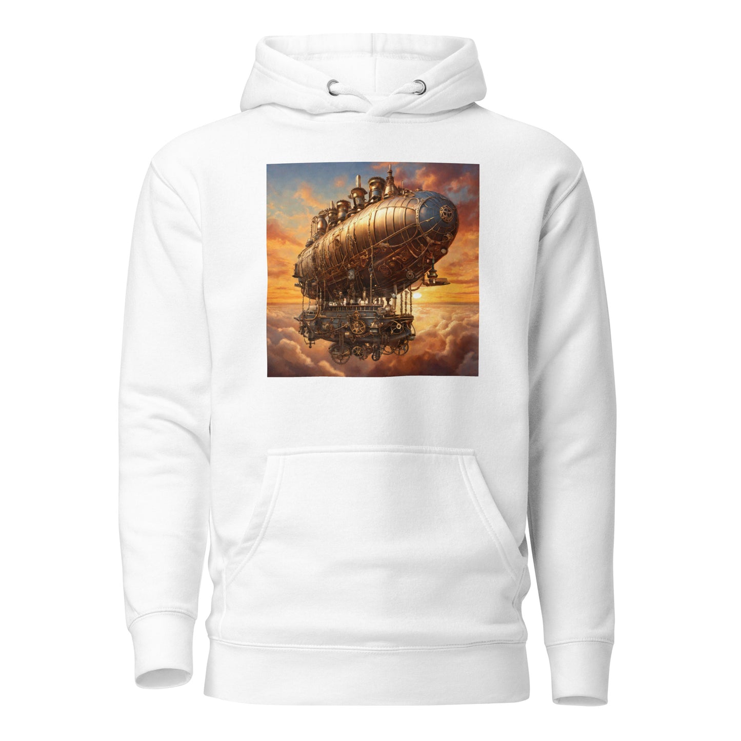 Amazing Airship Men's Steampunk Hoodie White