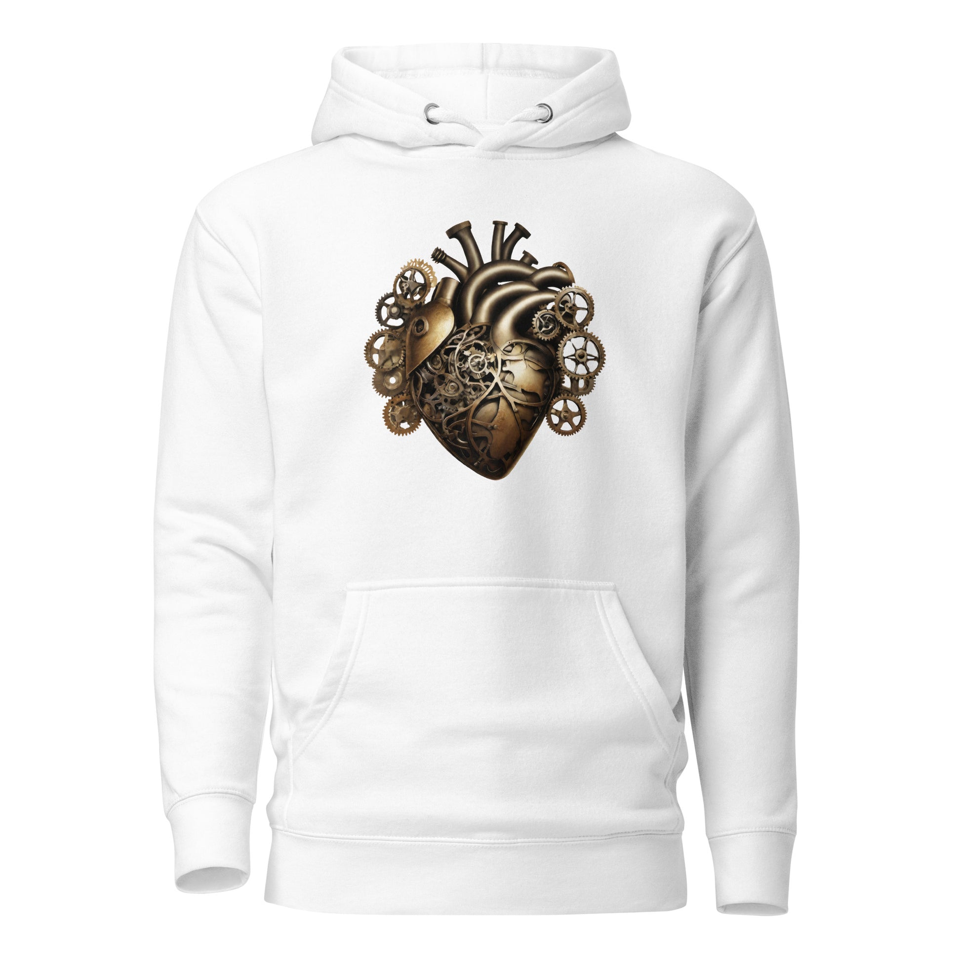 Gear & Valve Men's Steampunk Hoodie White