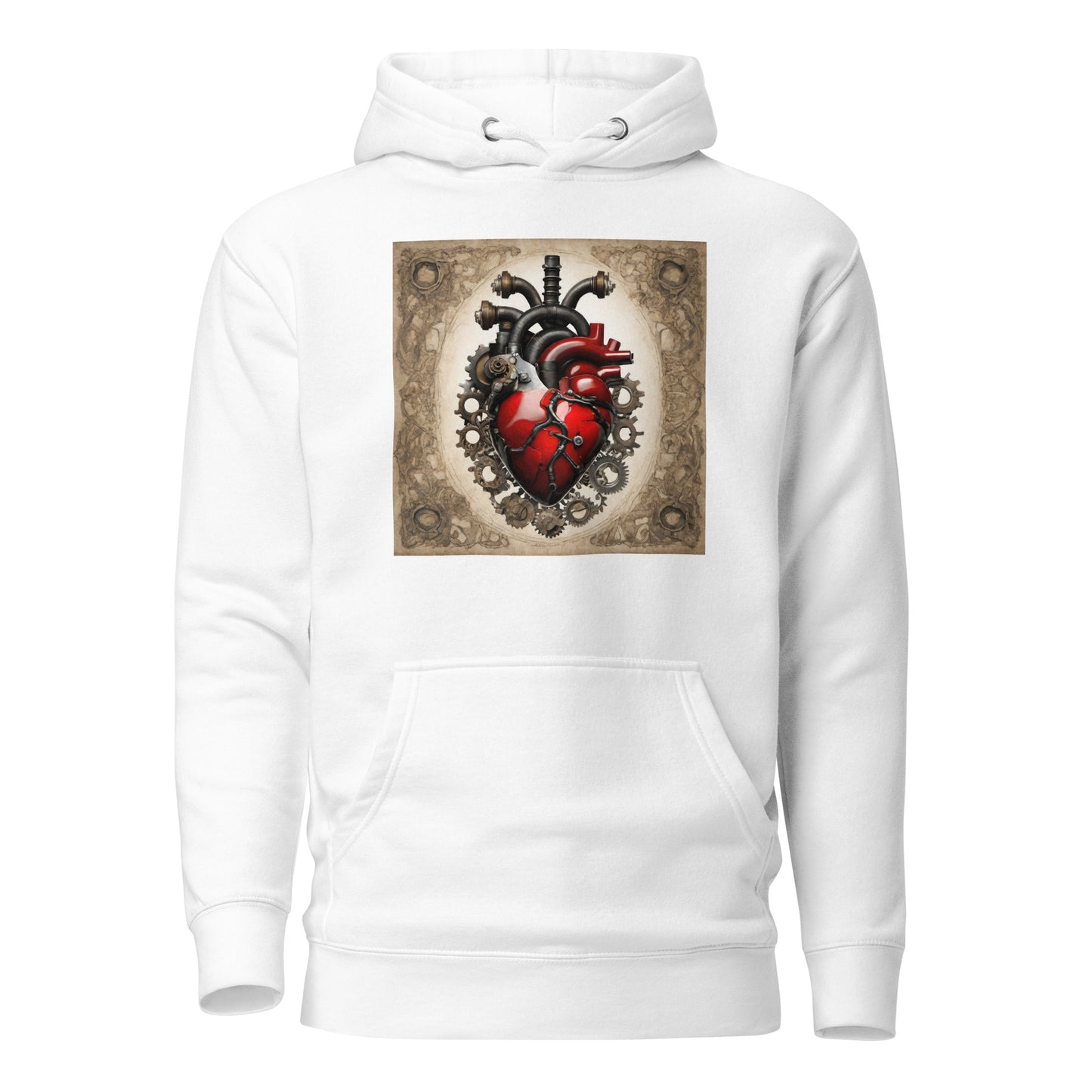 Gears Make My Blood Pump Men's Steampunk Hoodie White