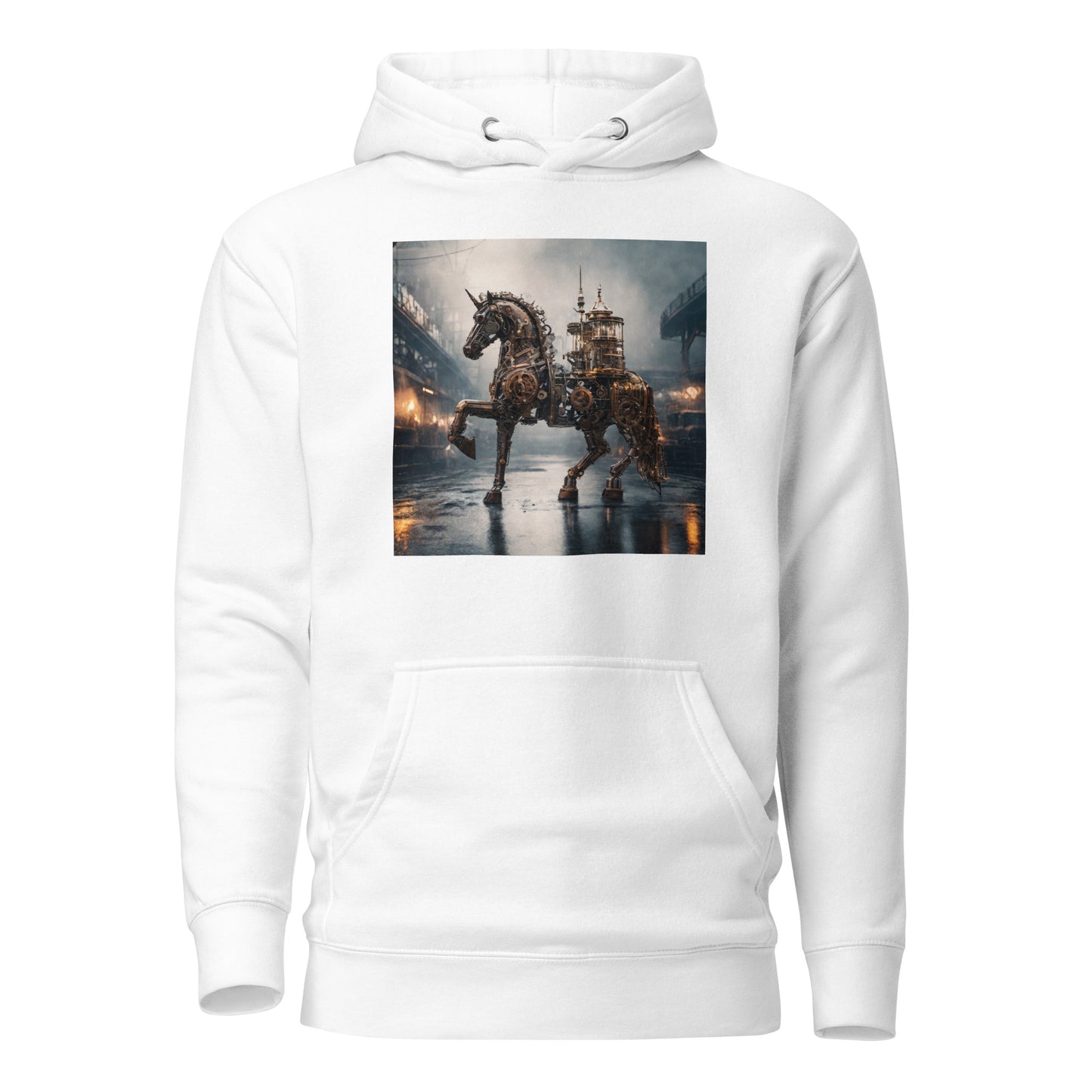 Steampunked Horse Men's Hoodie White