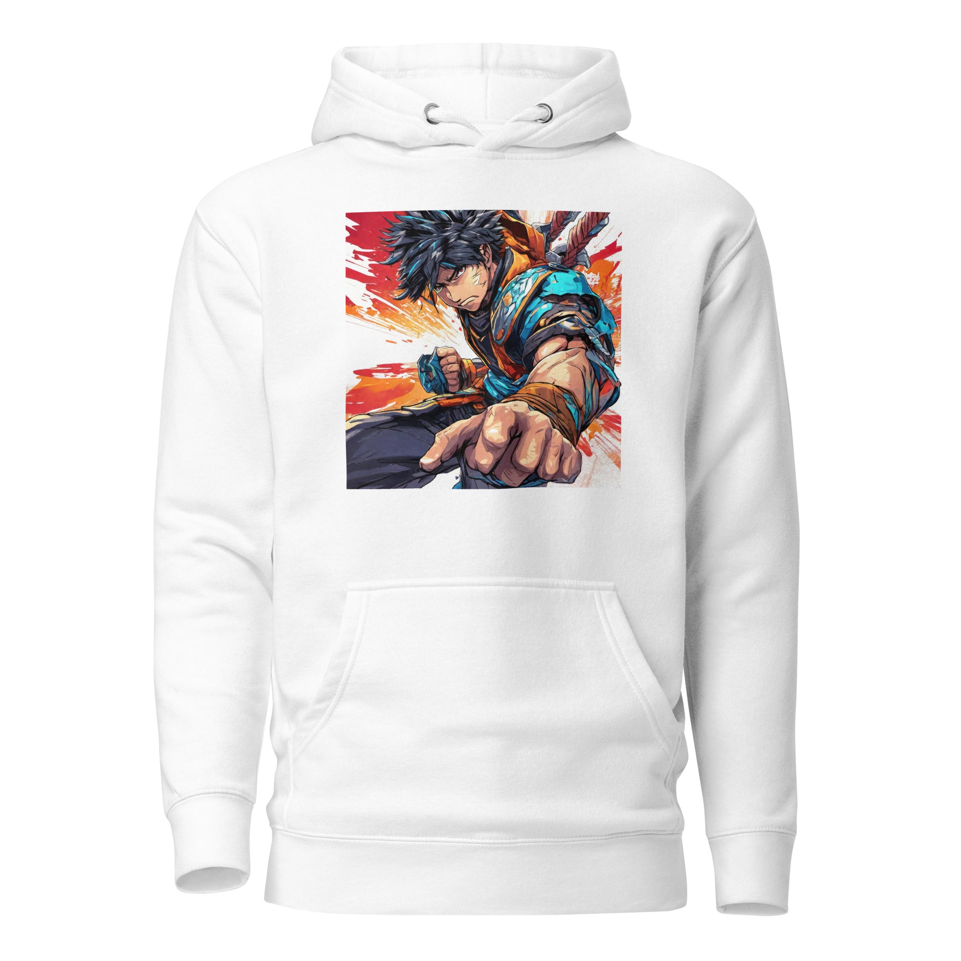 Dauntless Hero Men's Anime Hoodie White