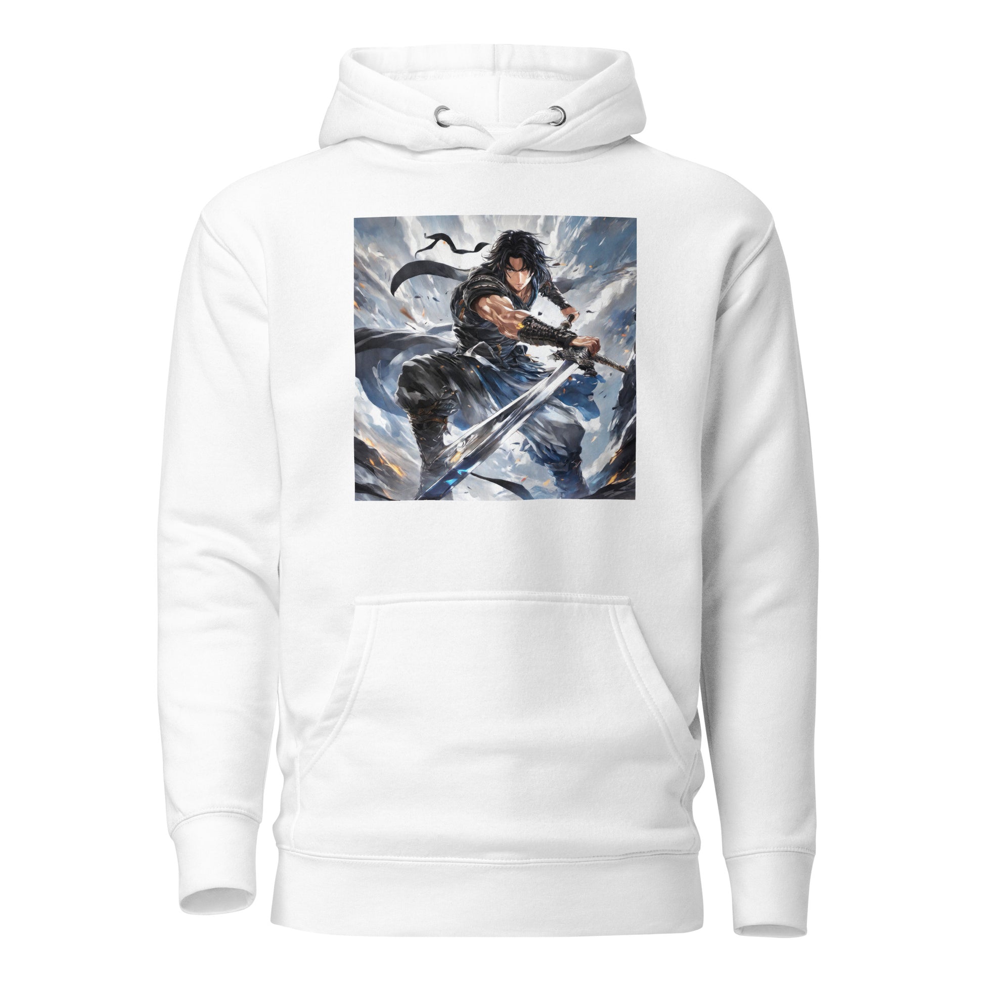 Victory is Mine Men's Anime Hoodie White