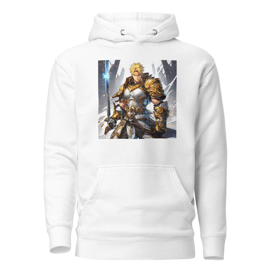 Gold-Clad Champion Men's Anime Hoodie White