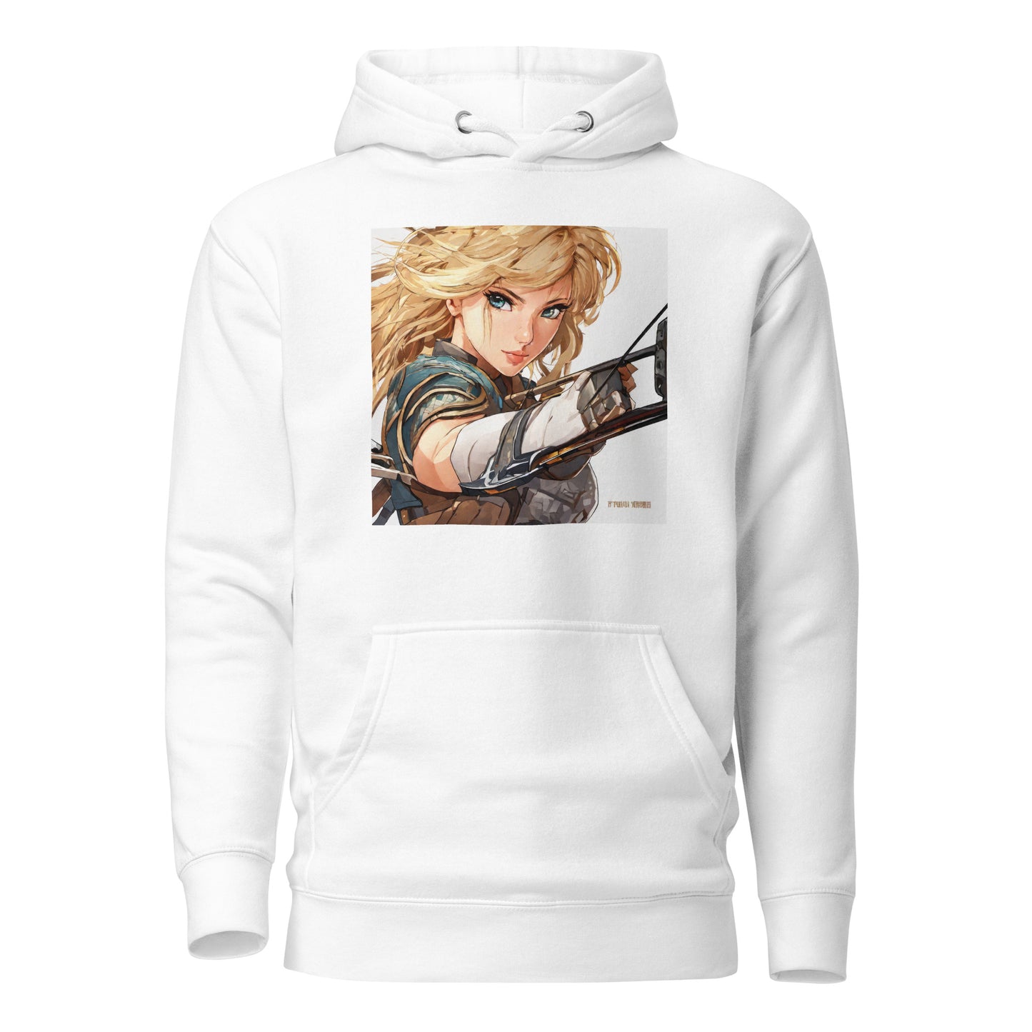 Fierce Shieldmaiden Men's Anime Hoodie White