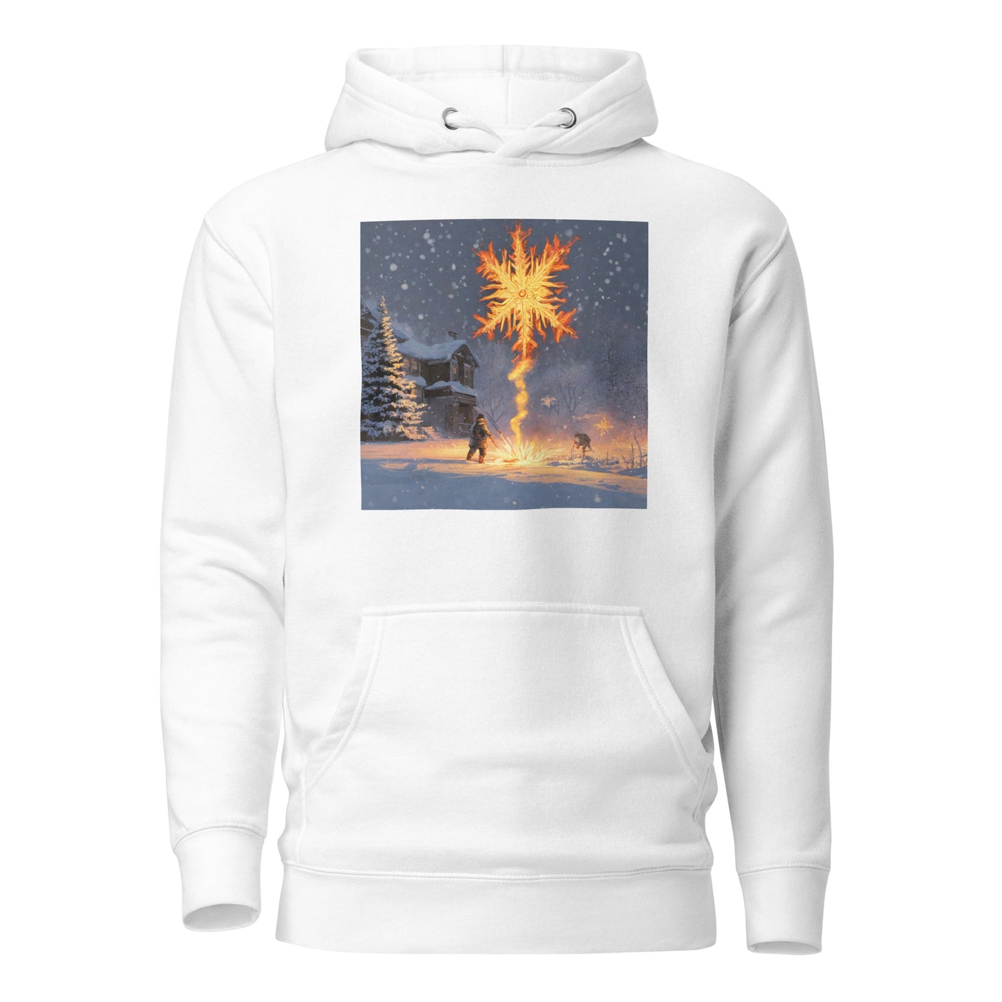 Fire from Ice Snowflake Men's Anime Hoodie White