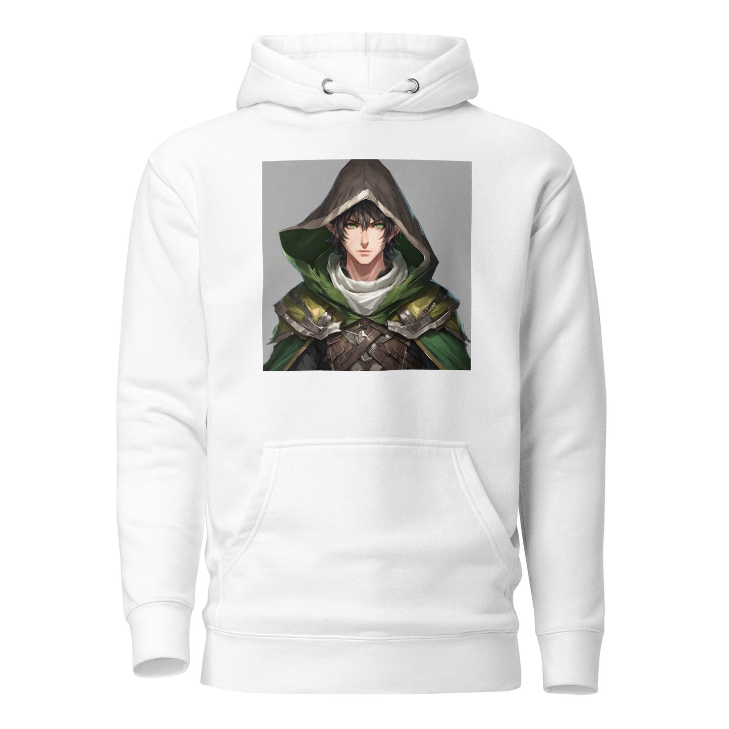 Elven Guardian Men's Anime Hoodie White