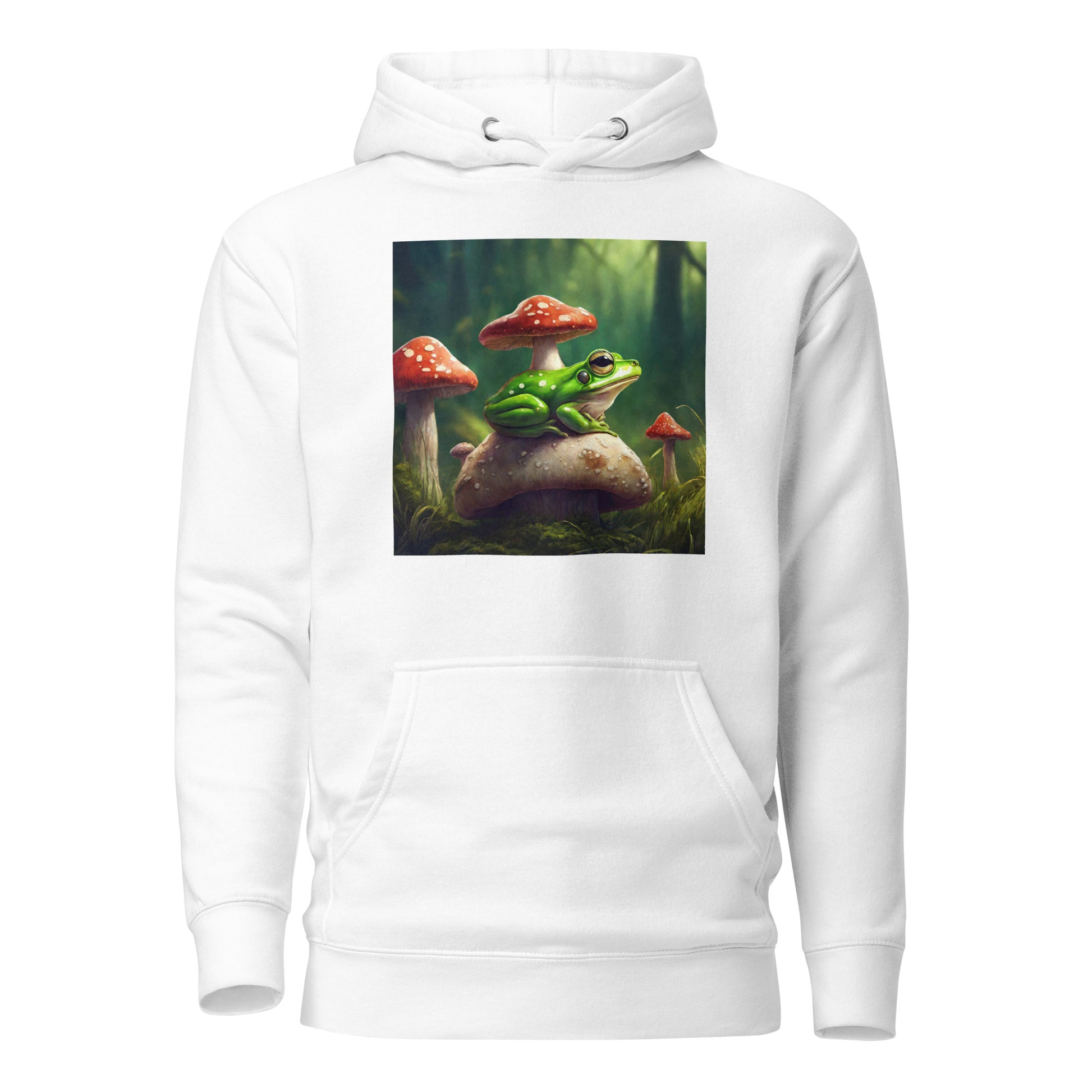 Frog & Shrooms Men's Animal Hoodie White