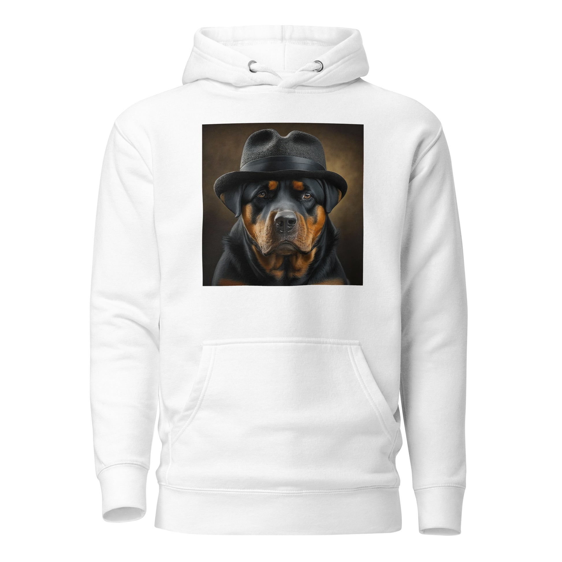 Rotty Boss Dog Men's Graphic Hoodie White