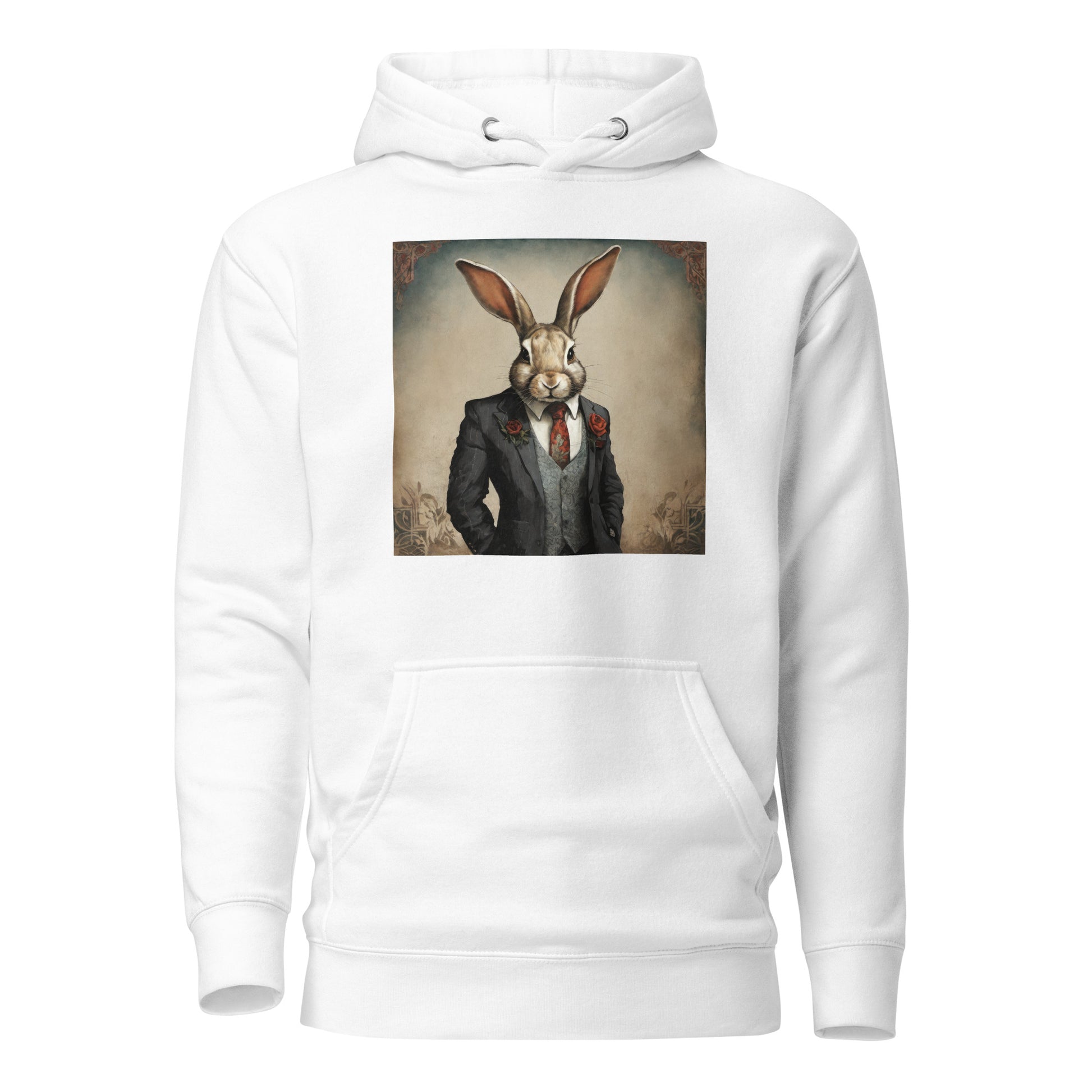 Regal Rabbit Men's Animal Hoodie White