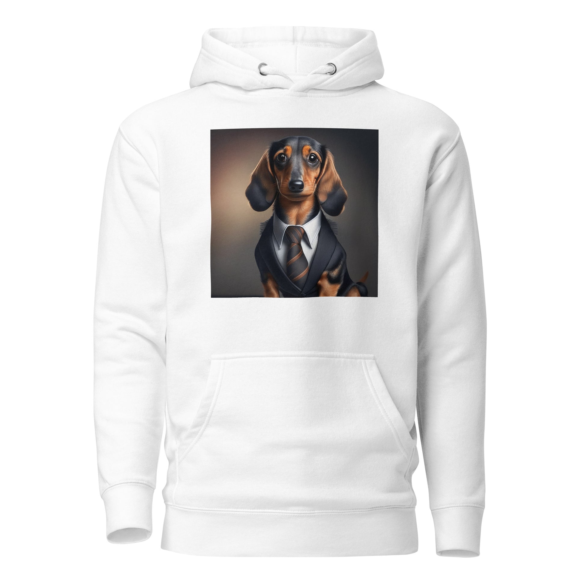 Dapper Dachshund Men's Dog Lover Hoodie White