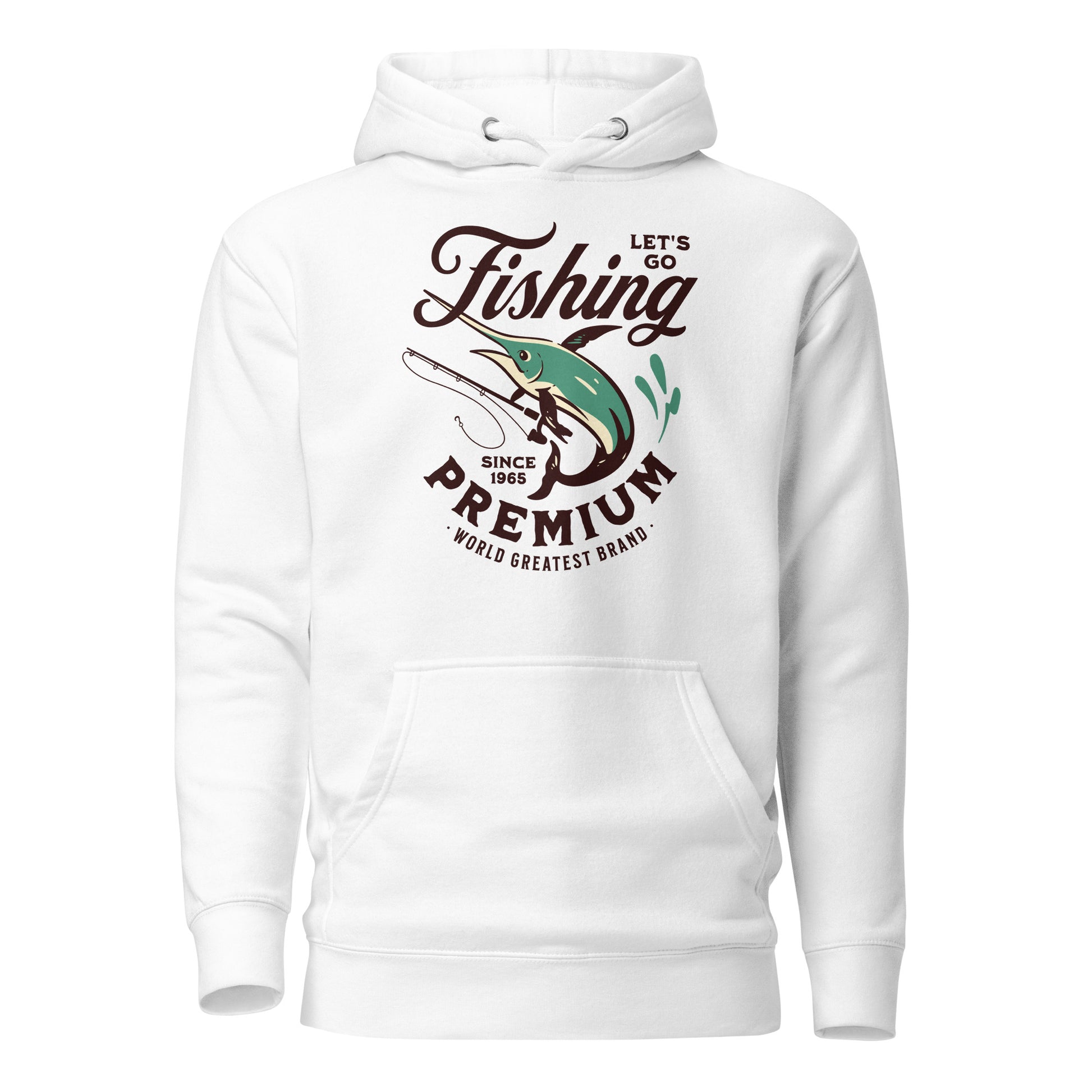 Let's Go Fishing Hoodie Gift for Dad White