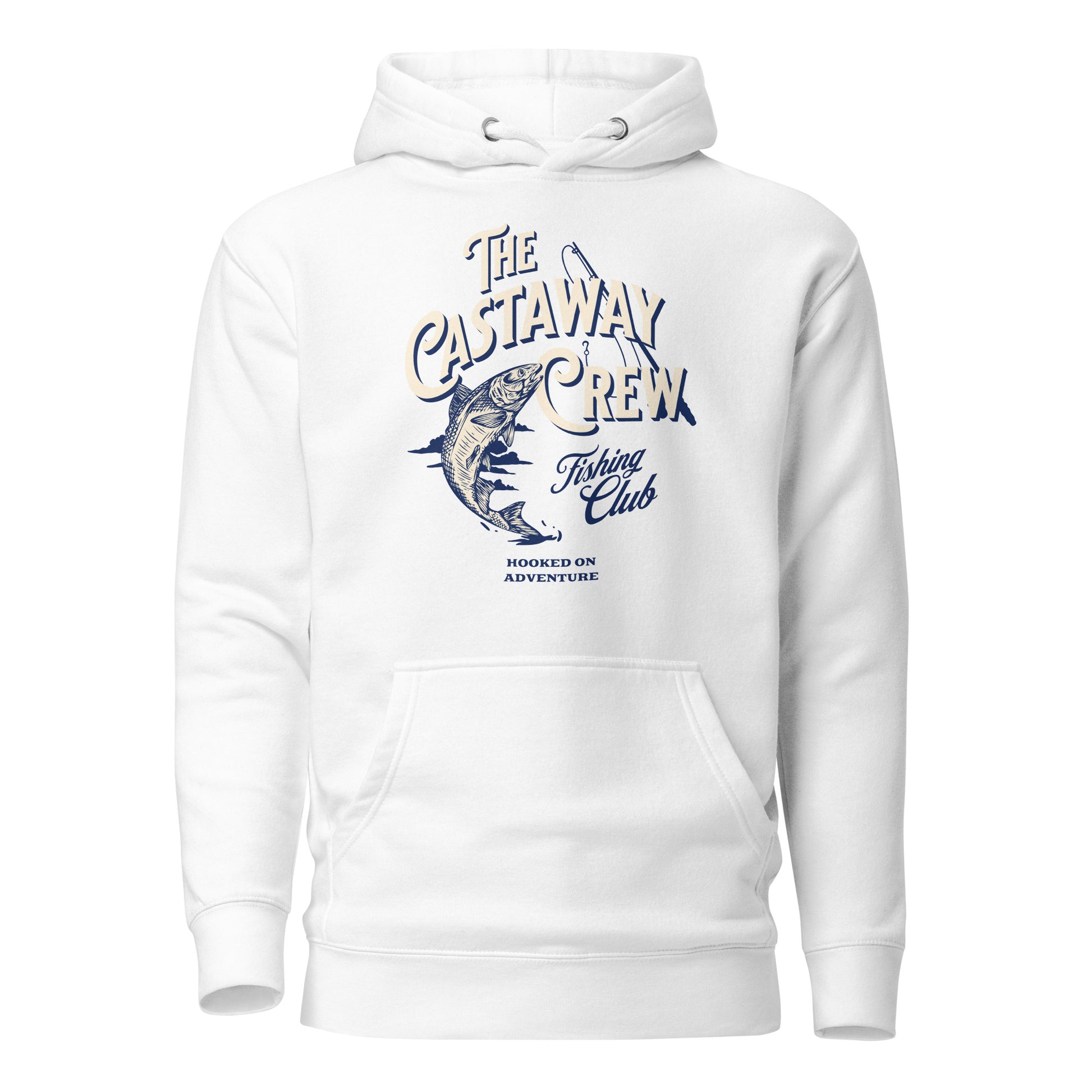 The Castaway Crew Fishing Club Hoodie for Dad White