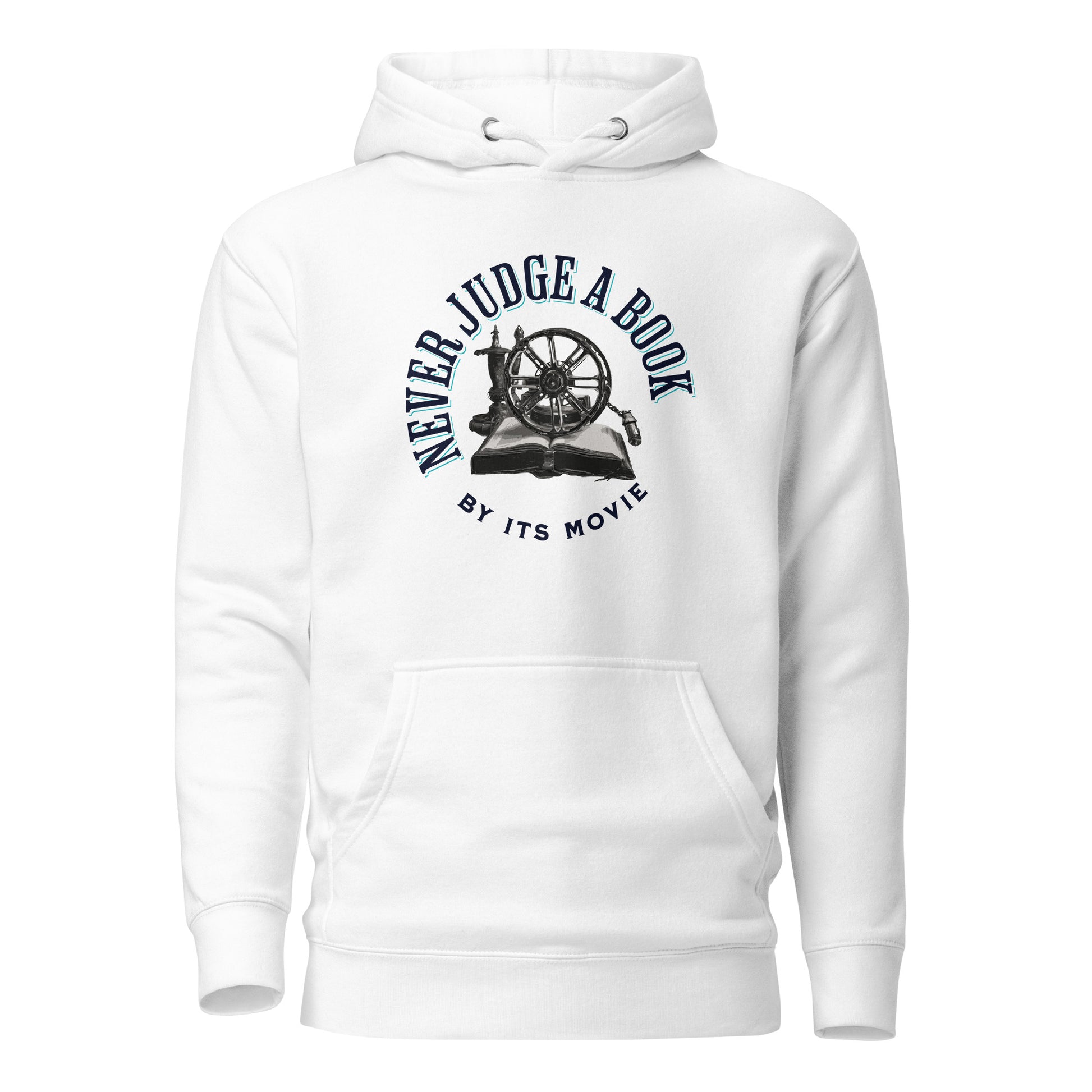 Never Judge a Book by it's Movie Men's Hoodie White