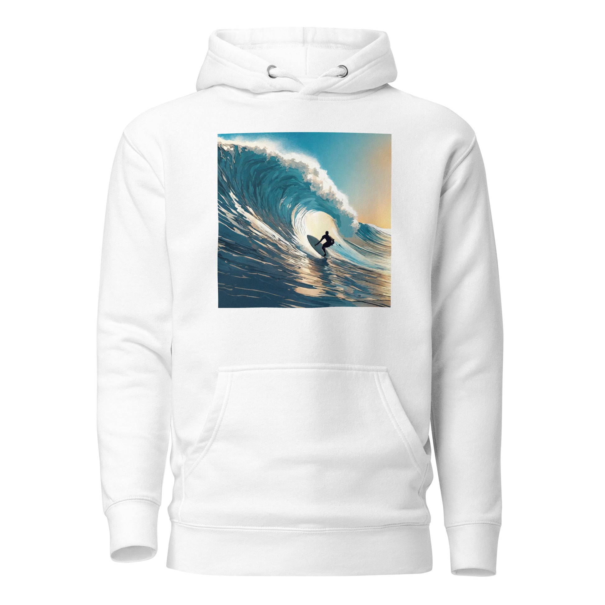 Catching Waves Surfing Men's Hoodie White