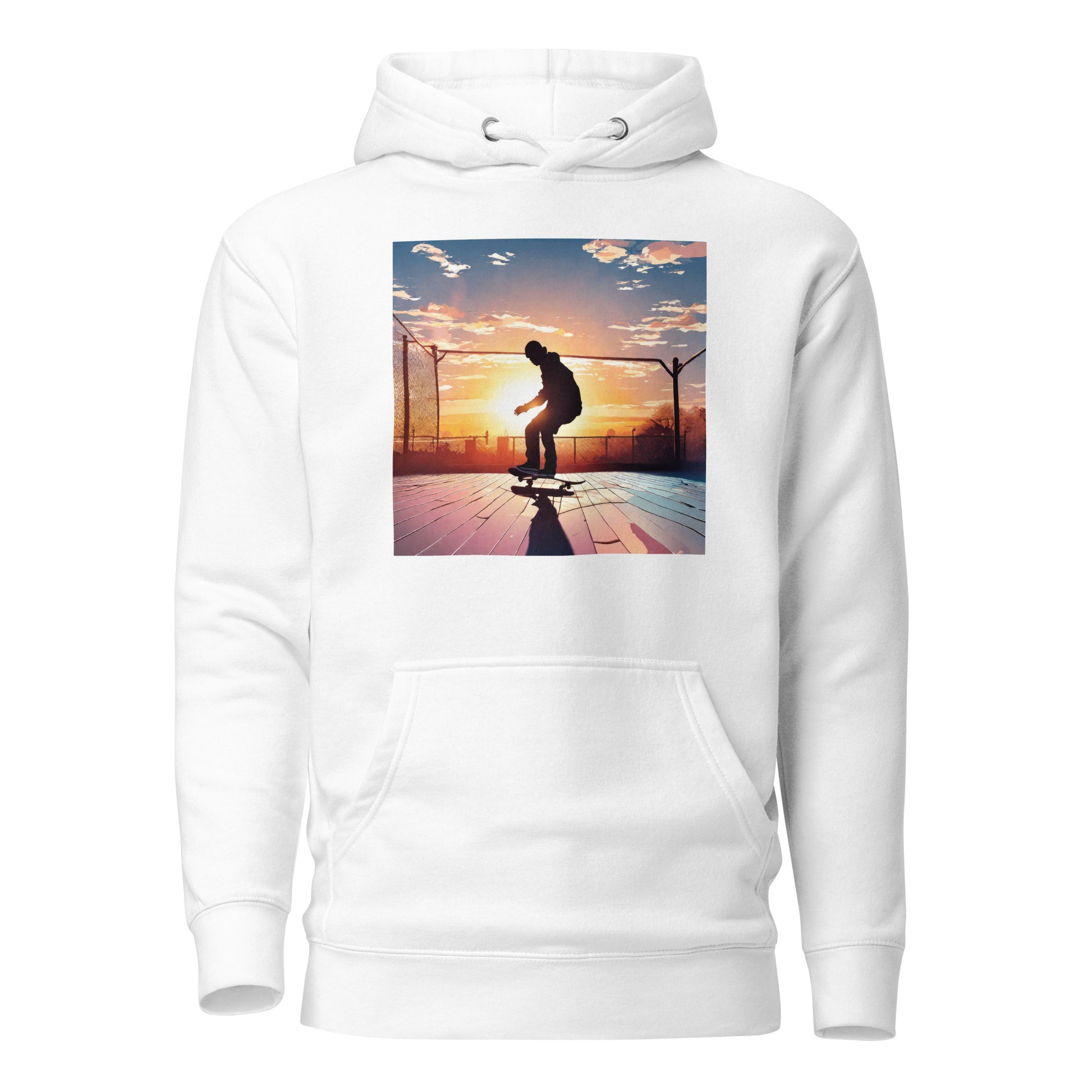 Skateboarding in the Sunset Men's Hoodie White