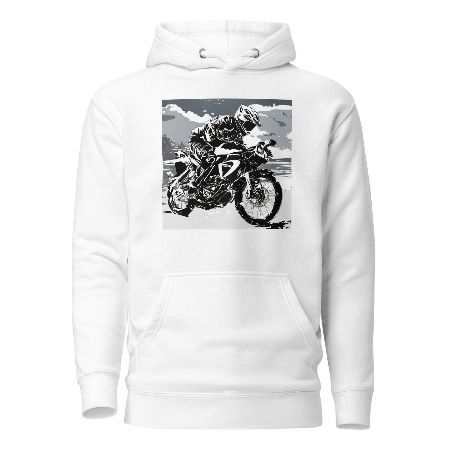 Dirt Bike Racer Men's Hoodie White