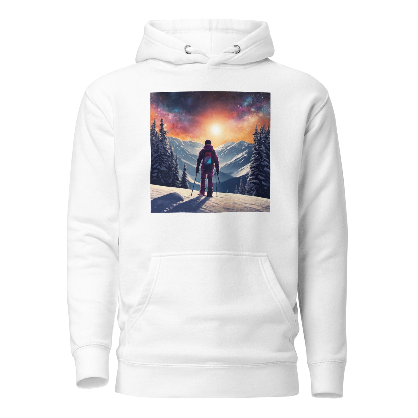 Peak of the Mountain Men's Skiing Hoodie White