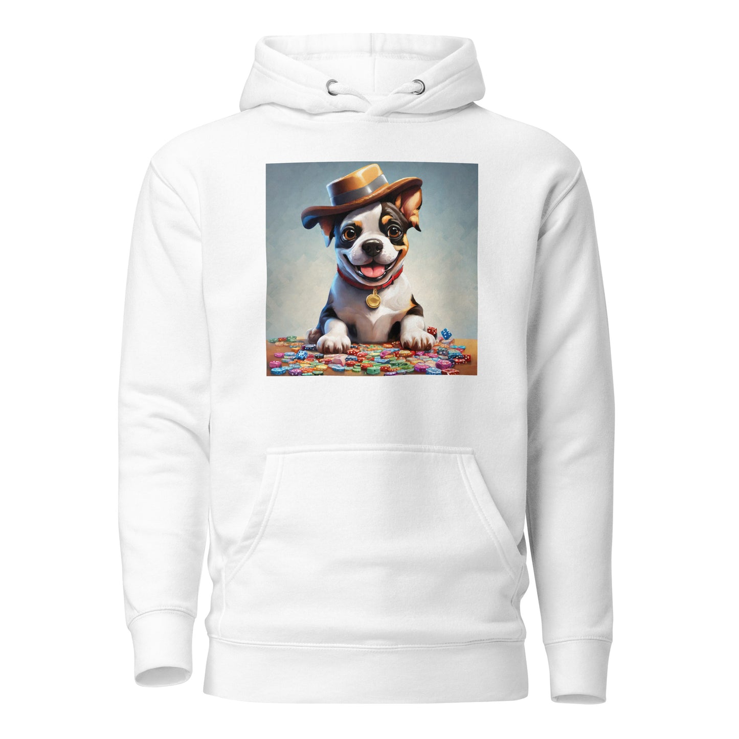 Lucky Dog Poker Night Men's Hoodie White