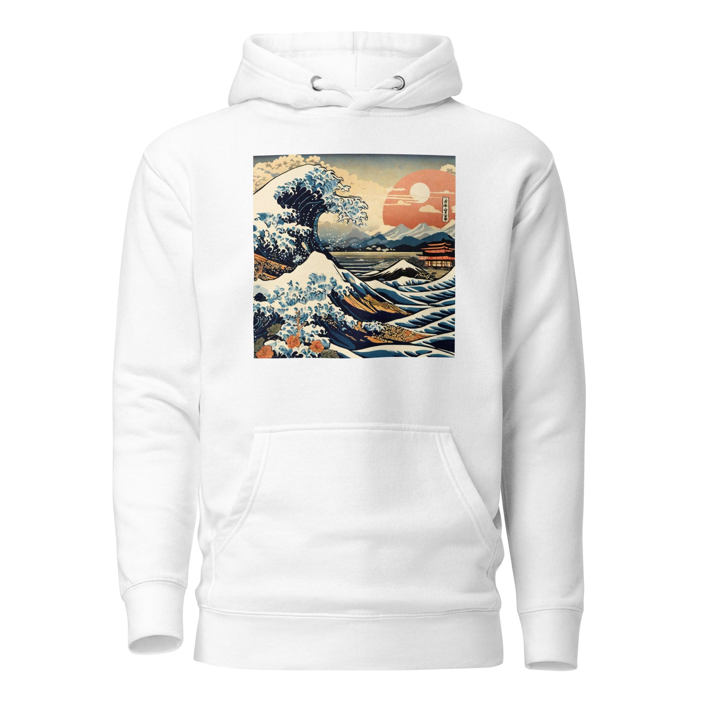 Ukiyo-e Wave Men's Hoodie White