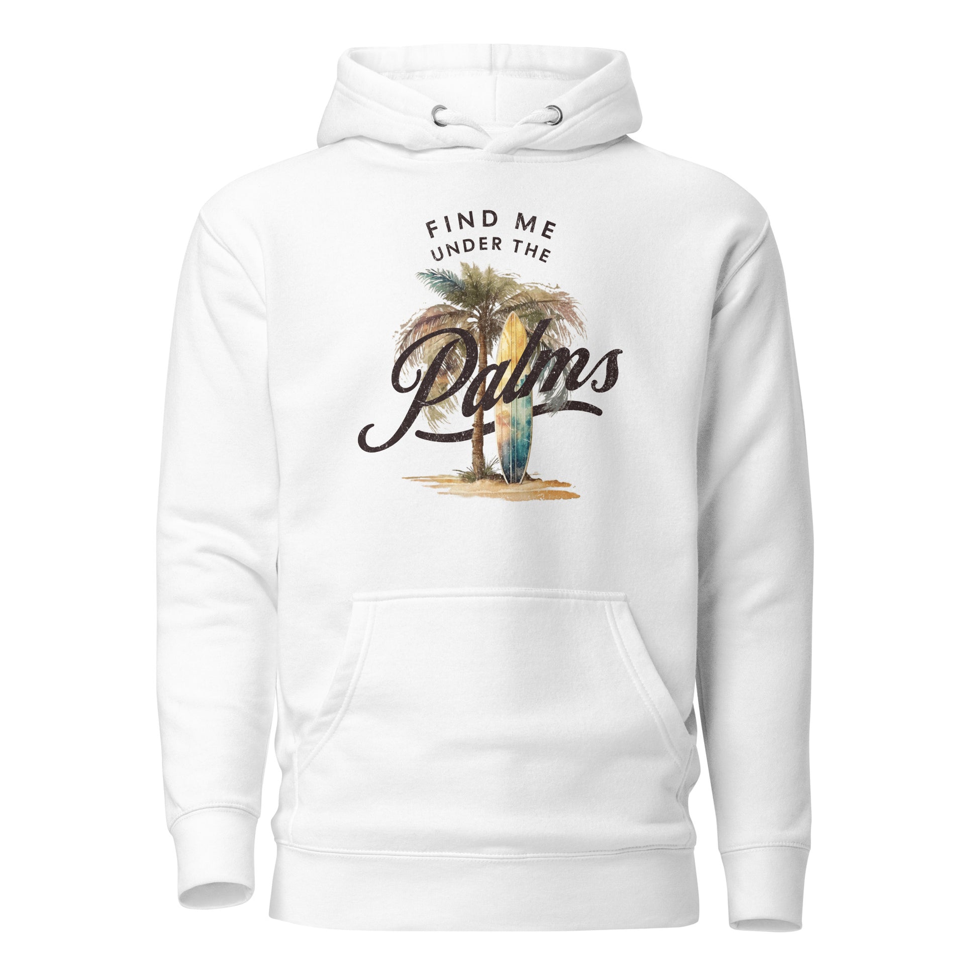 Find Me Under the Palms Men's Summer Hoodie White