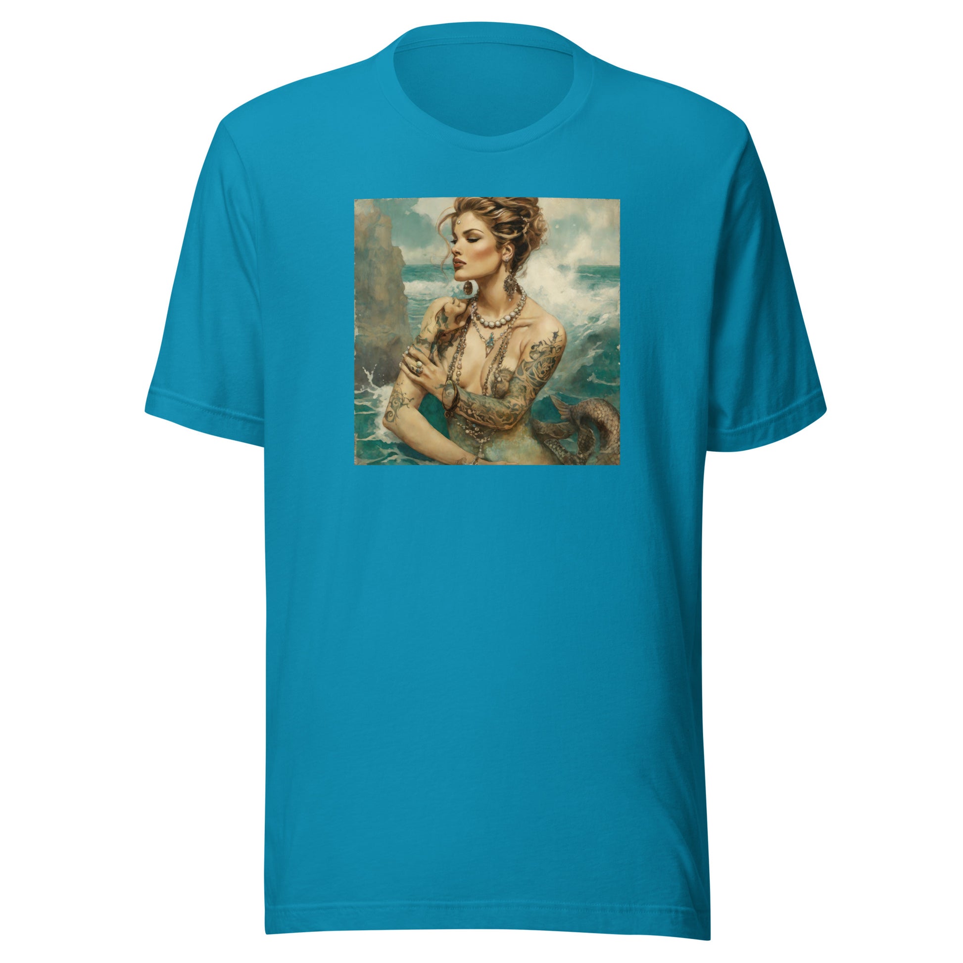 Mermaid with Tattoos Men's T-Shirt Aqua