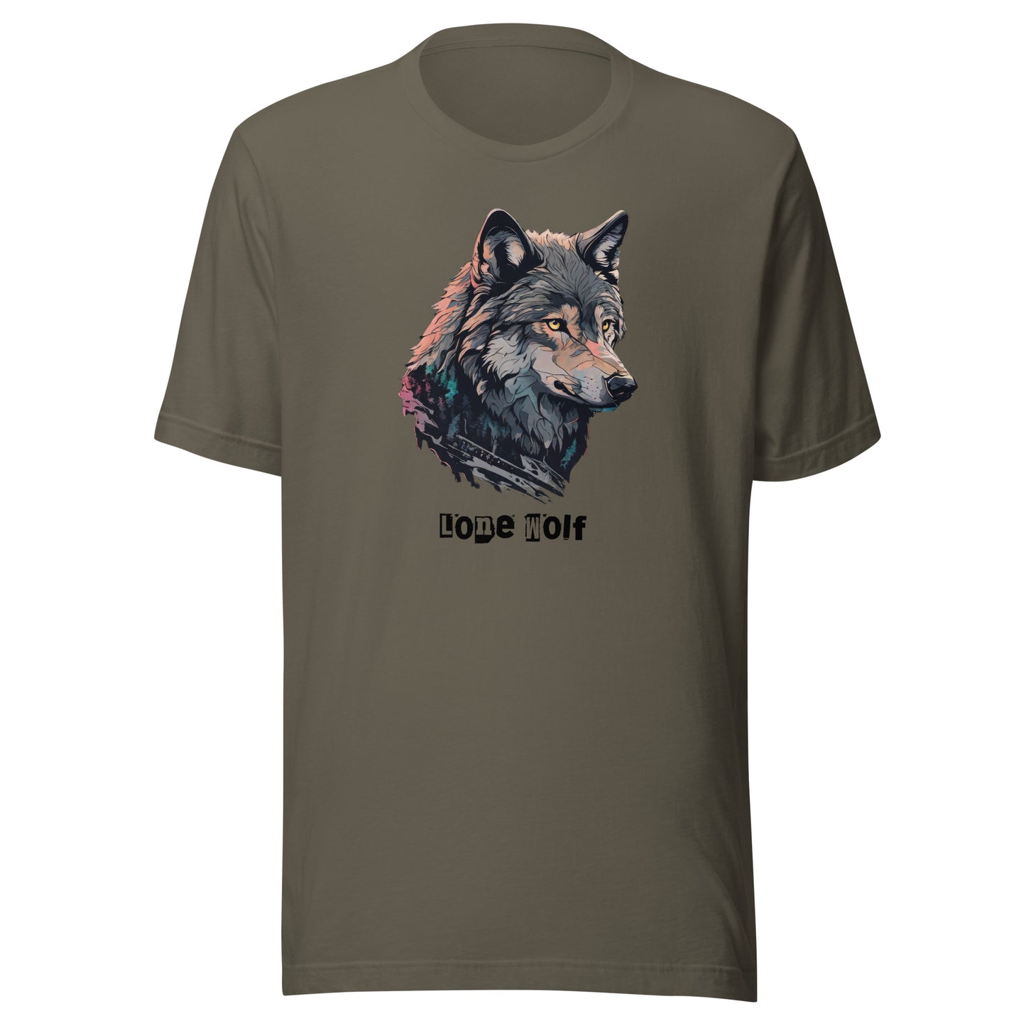 Lone Wolf Men's Funny T-Shirt Army