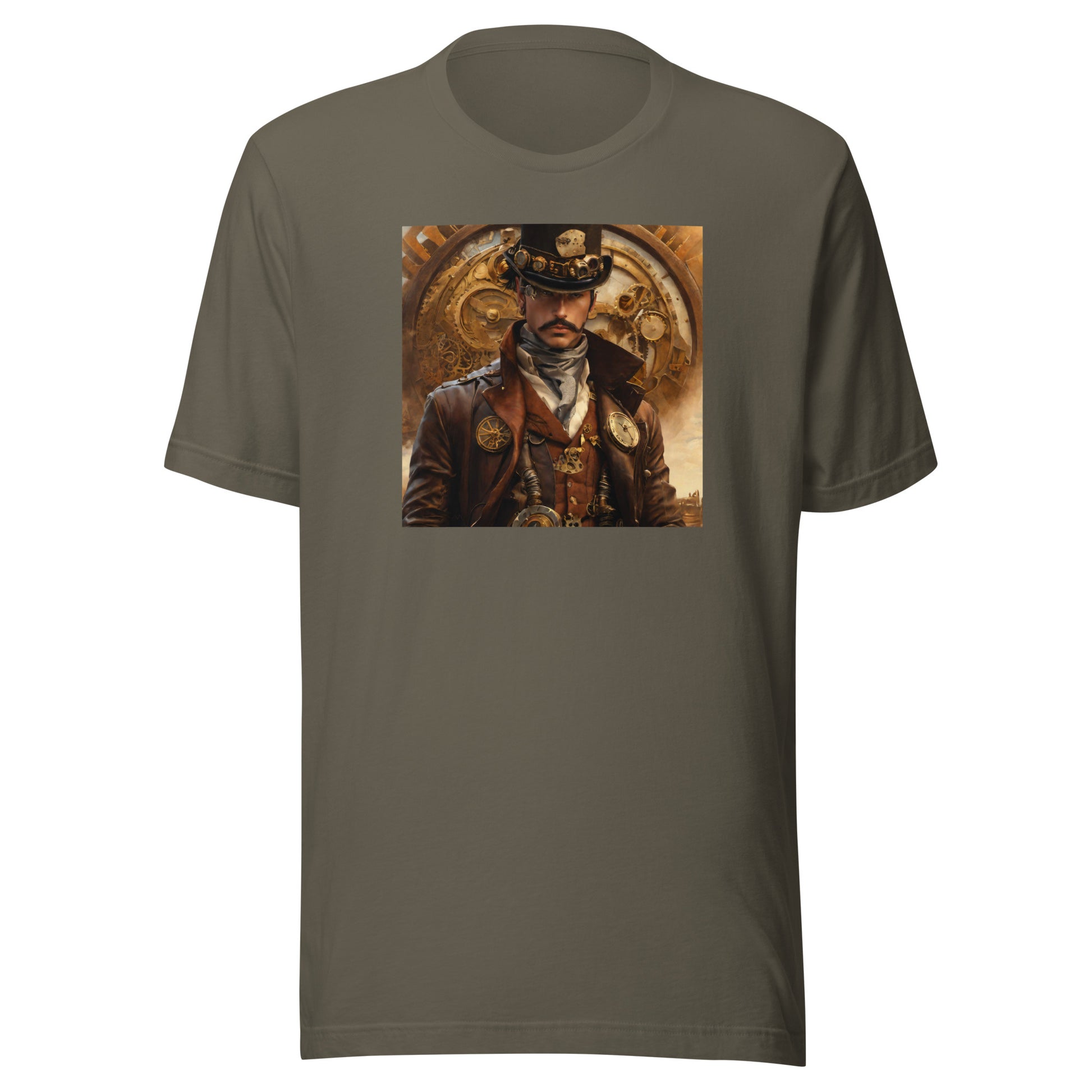 Brass and Copper Cowboy Men's Steampunk T-Shirt Army