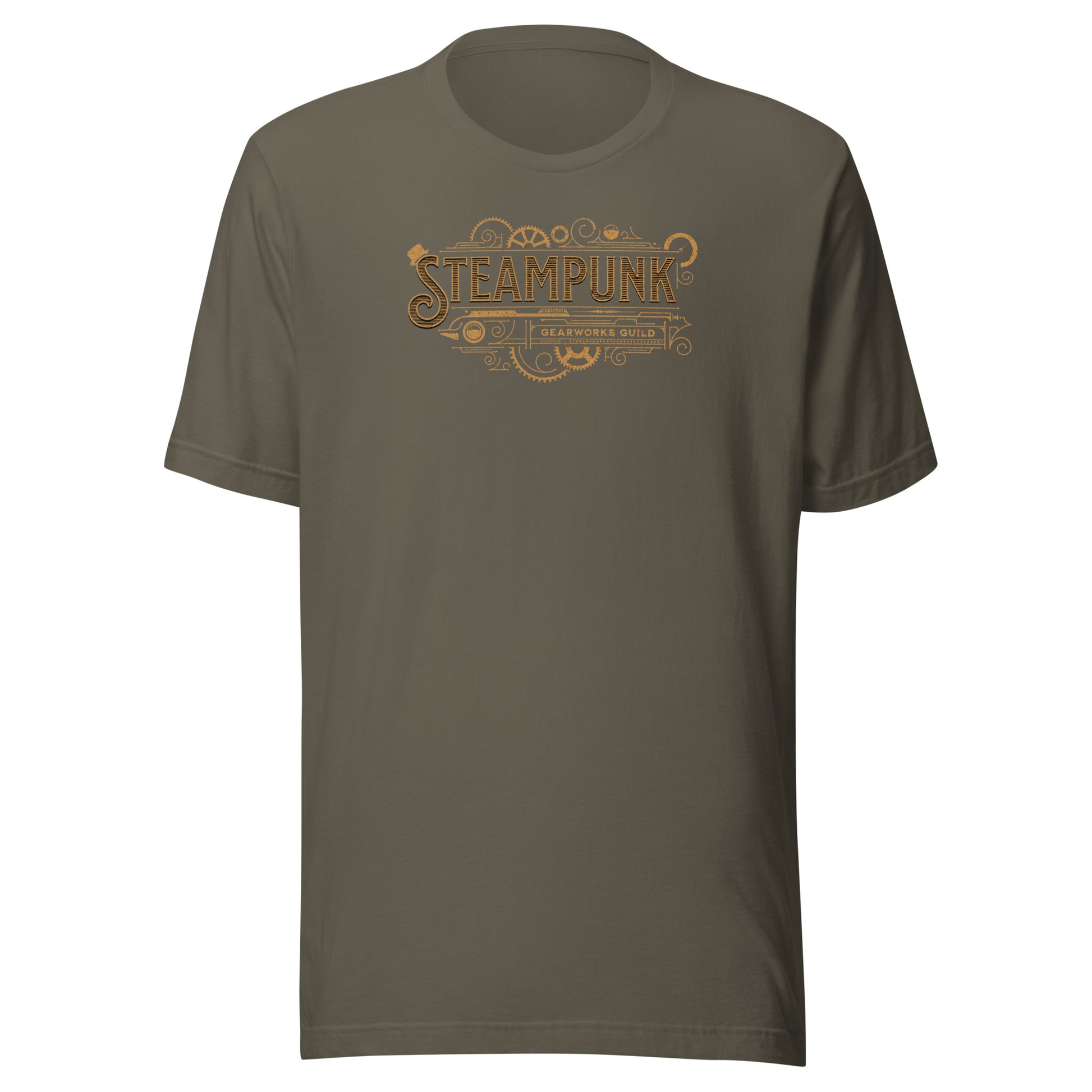 Steampunk Gearworks Guild Men's Graphic Tee Army