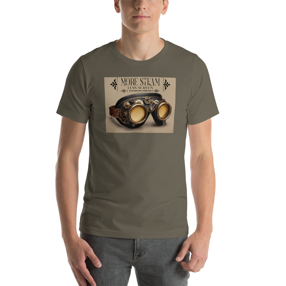 More Steam Less Screen Men's Steampunk T-Shirt