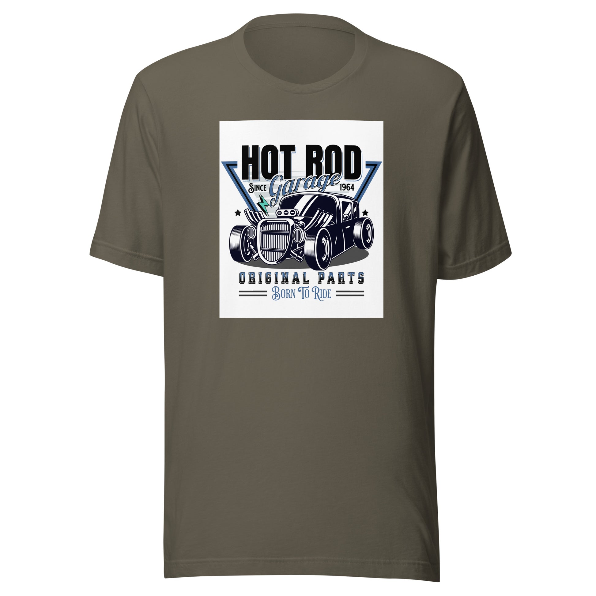 Hot Rod Garage Dad Shirt Army