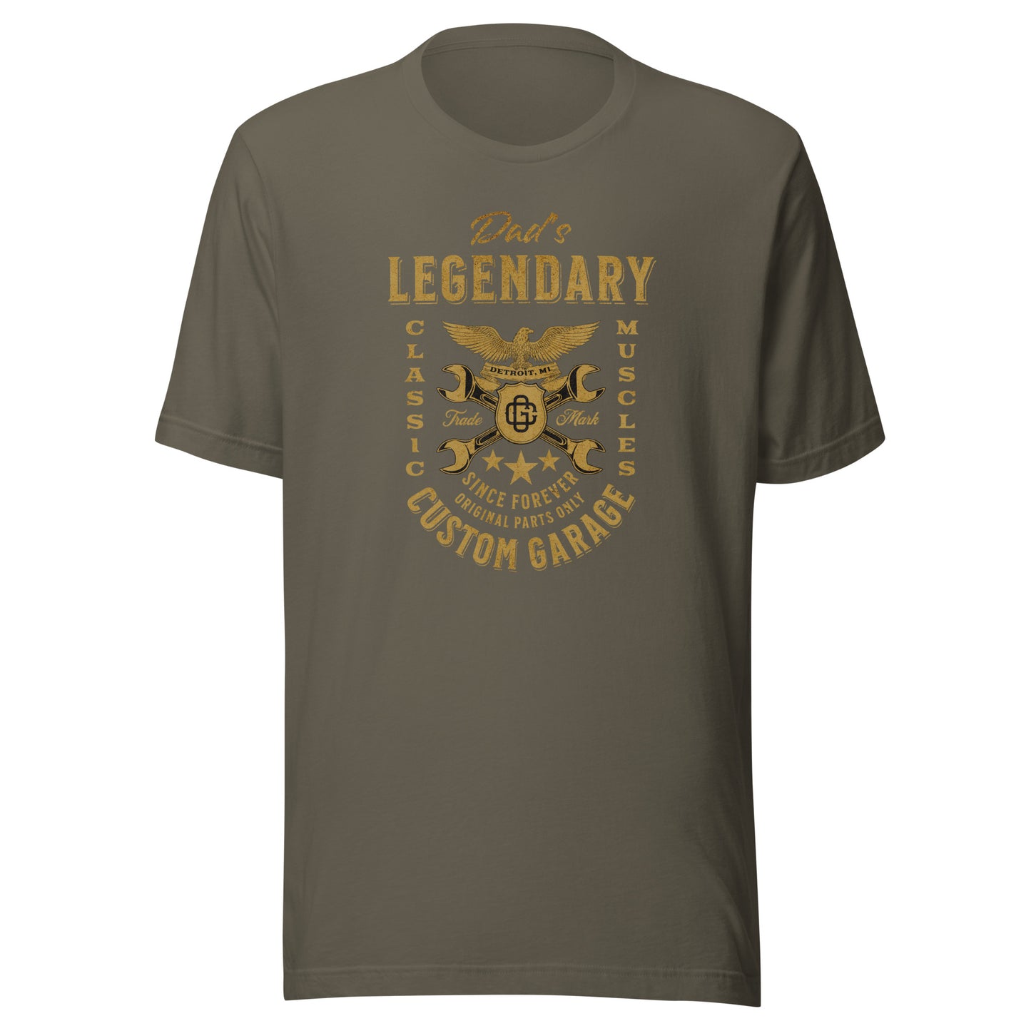 Dad's Legendary Custom Garage T-Shirt Gift for Dad Army