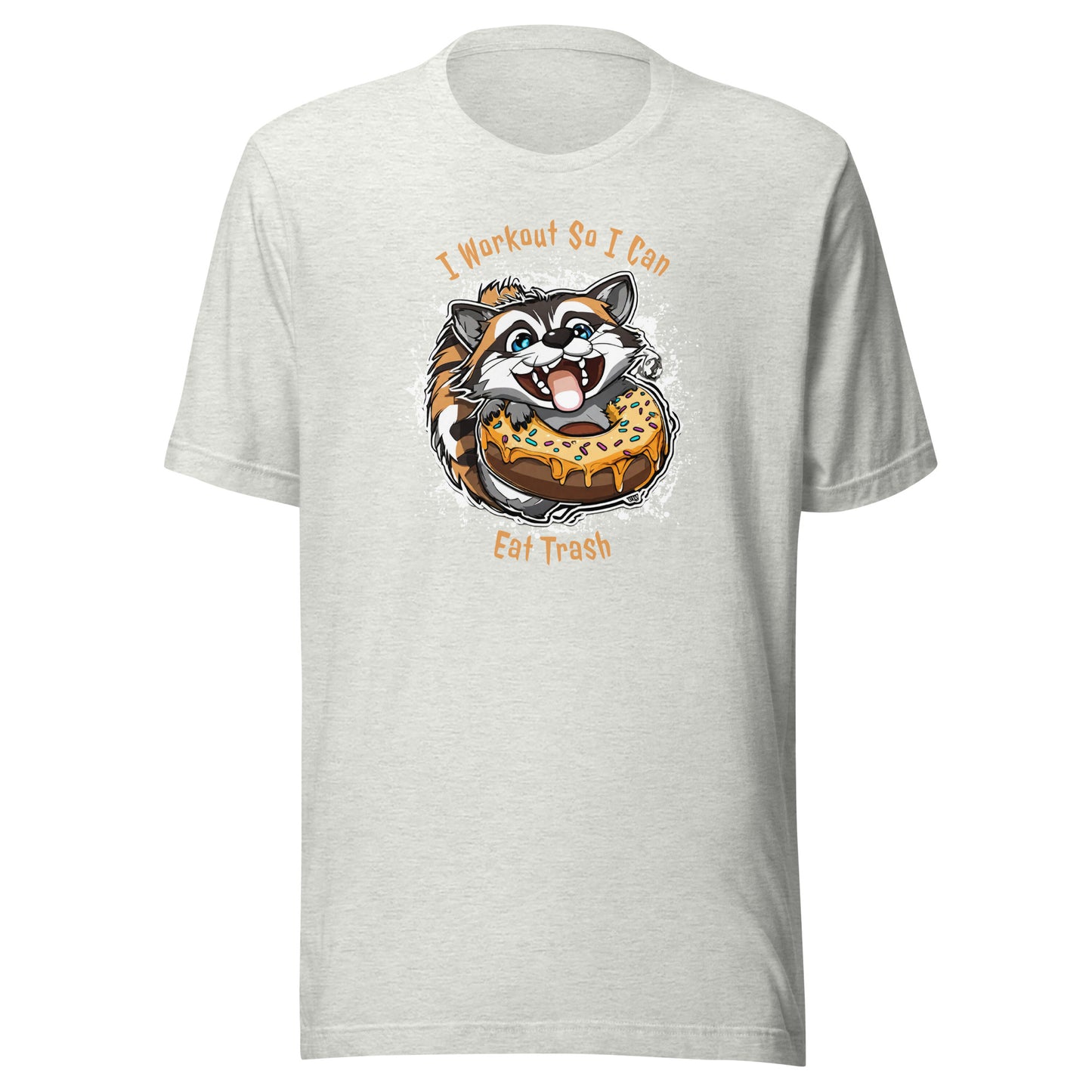 Raccoon Workout Men's Funny T-Shirt Ash