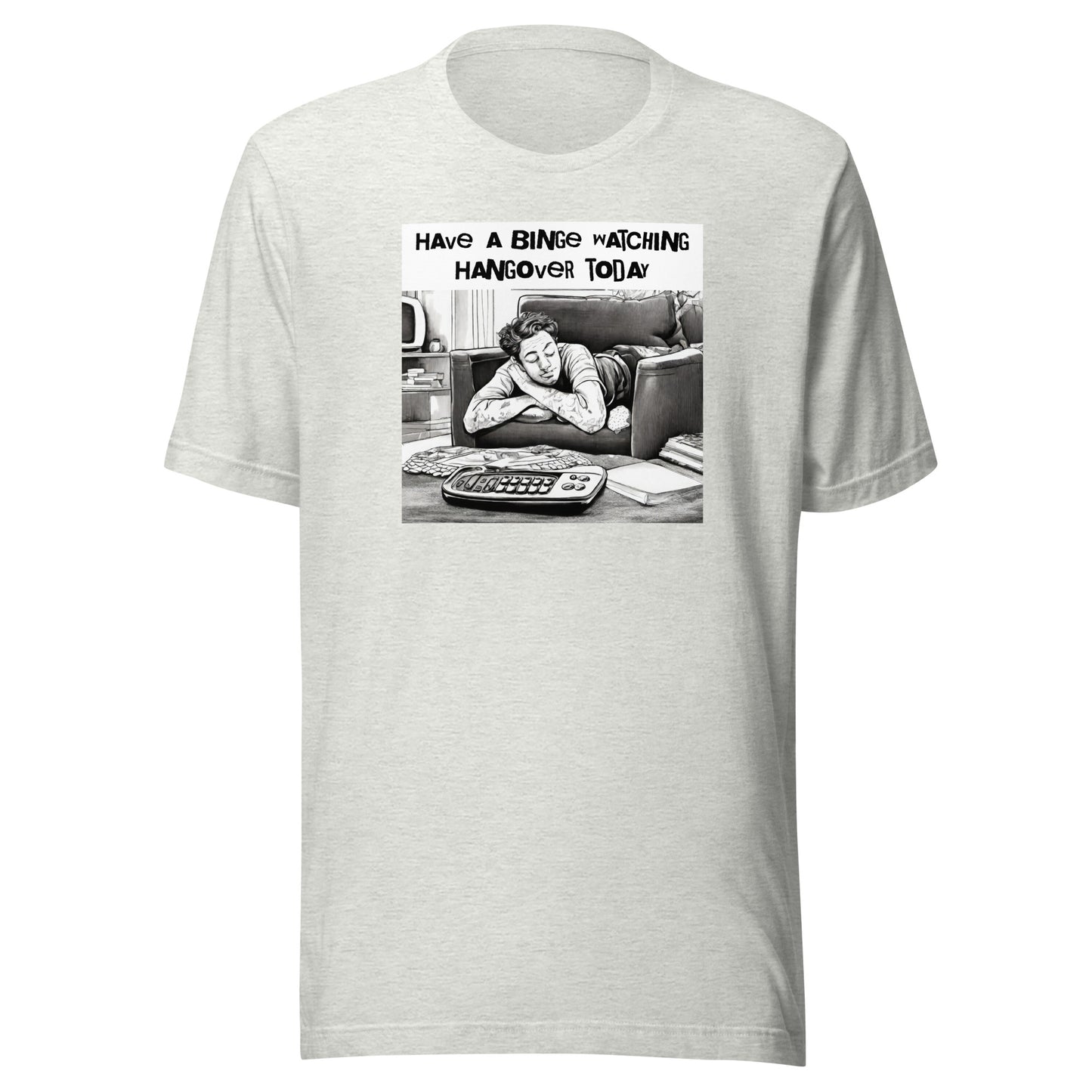 Binge Watching Hangover Men's Funny T-Shirt Ash