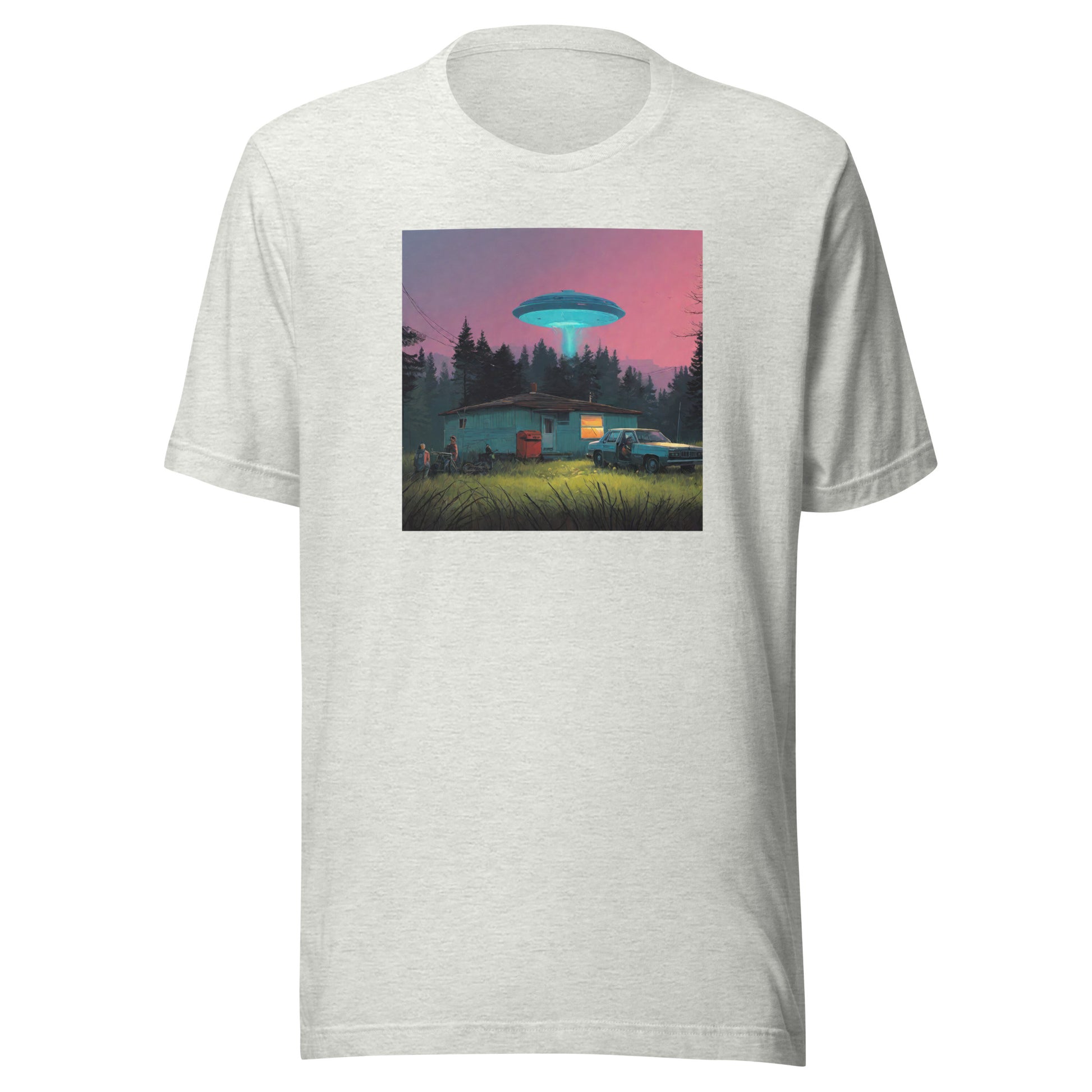 Backwoods Alien Abduction Men's Graphic Tee Ash