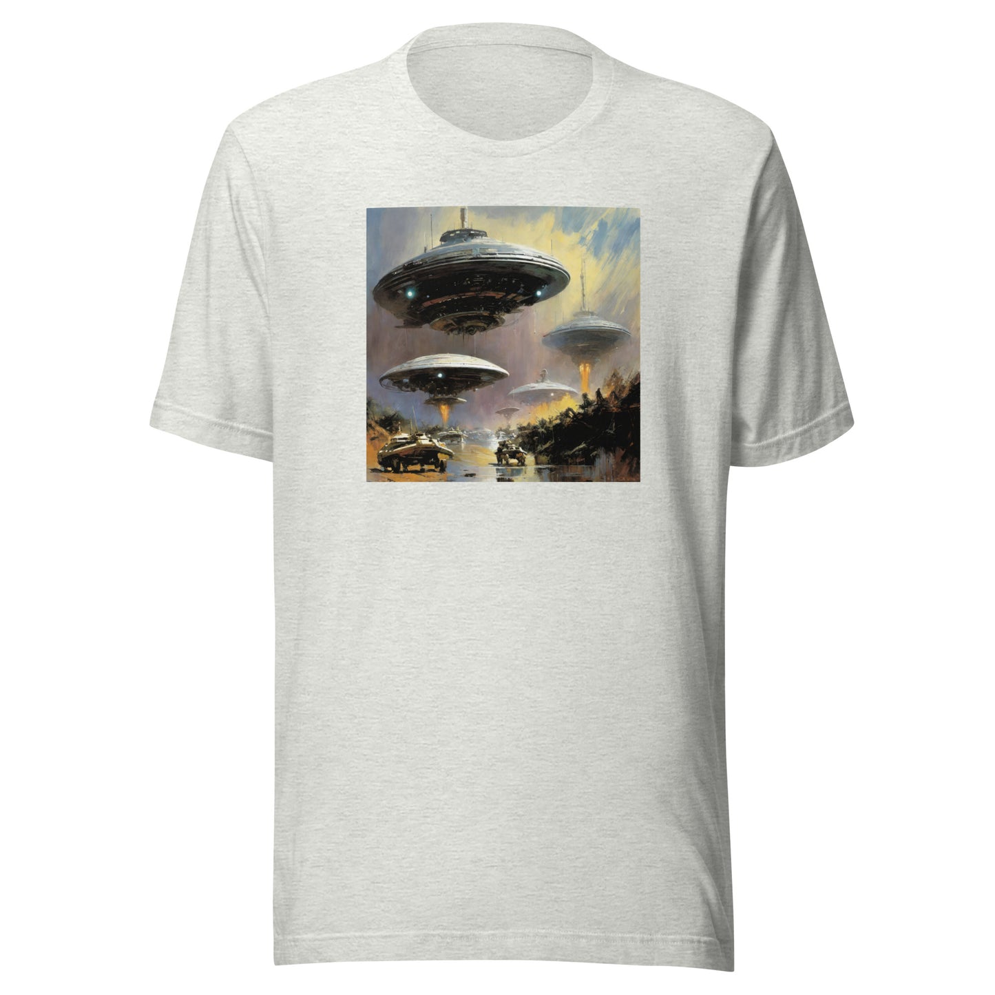 Alien Invasion Men's Graphic Tee Ash