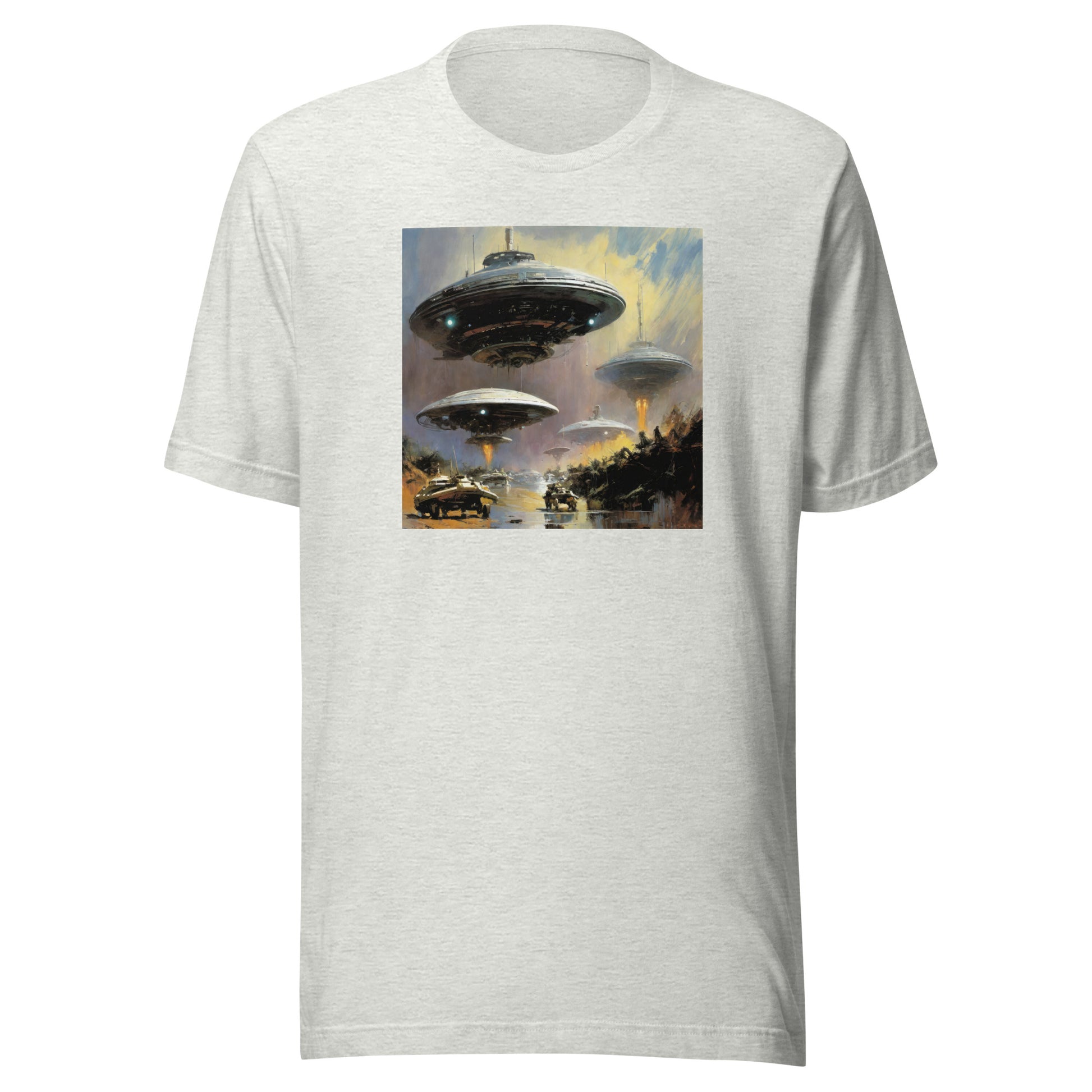 Alien Invasion Men's Graphic Tee Ash