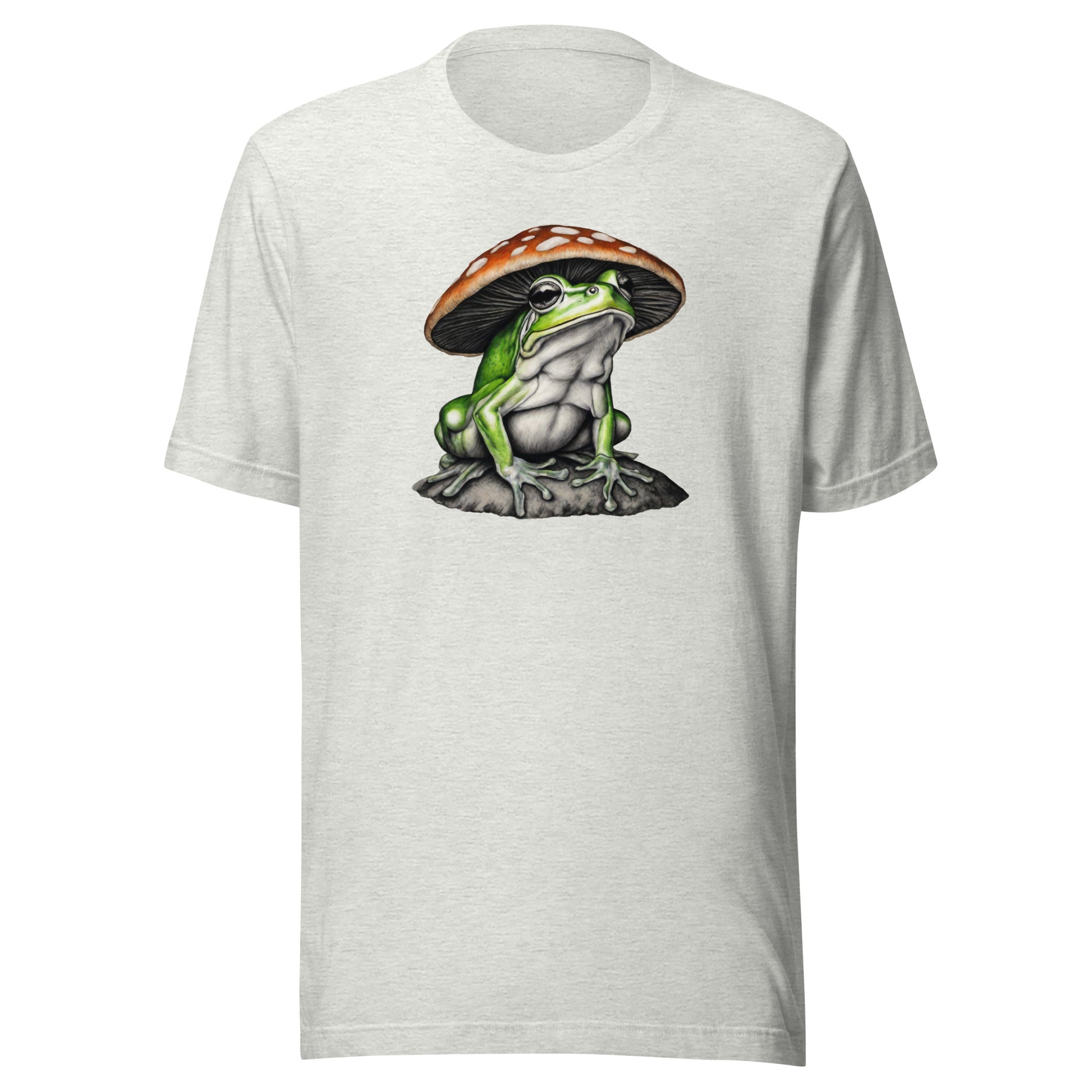 Frog in Shroom Cap Men's Graphic Tee Ash