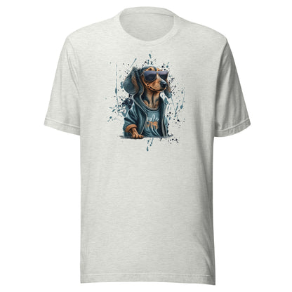 Cool Dachshund in Sunglasses Men's Dog T-Shirt Ash