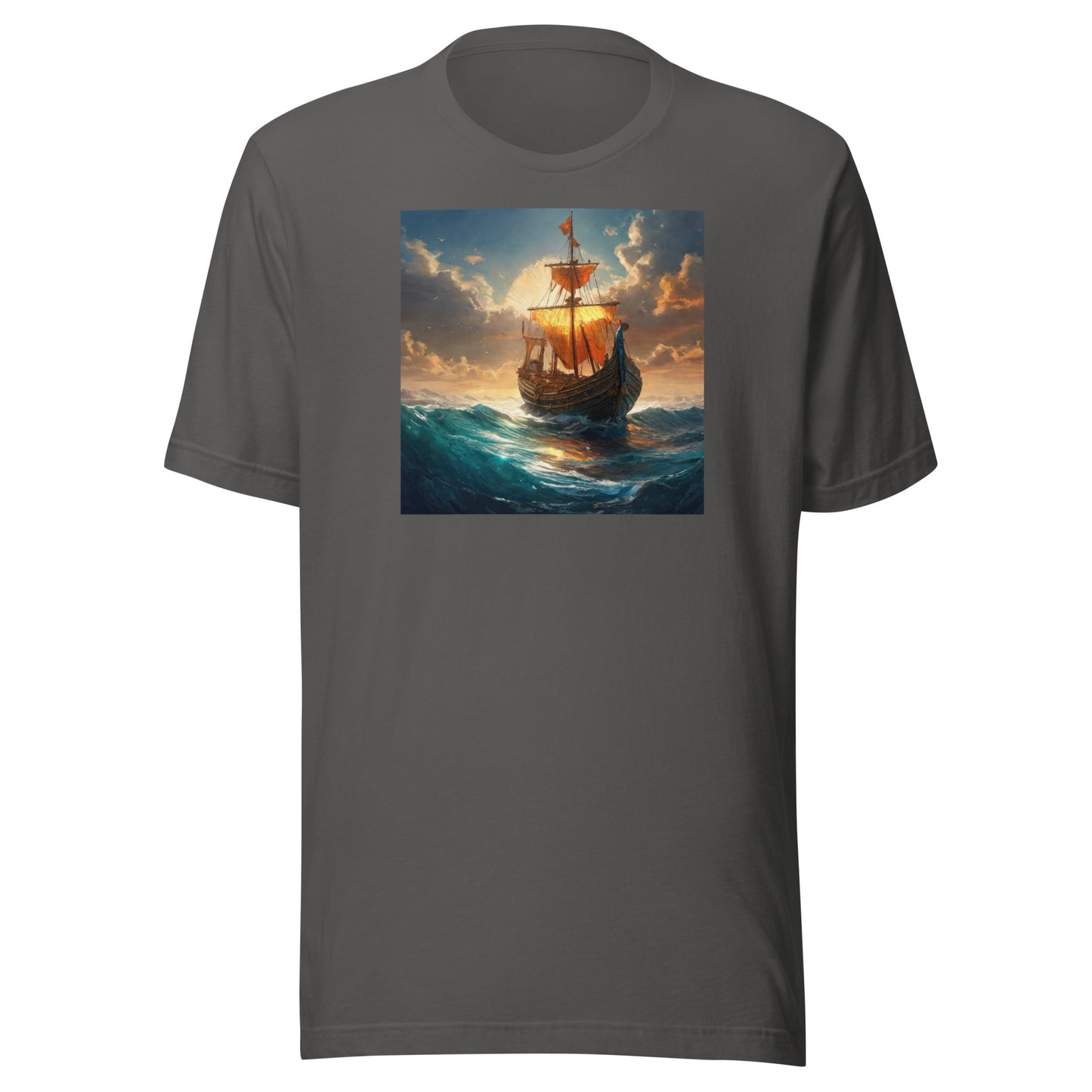 Sunset Ship Men's T-Shirt Asphalt