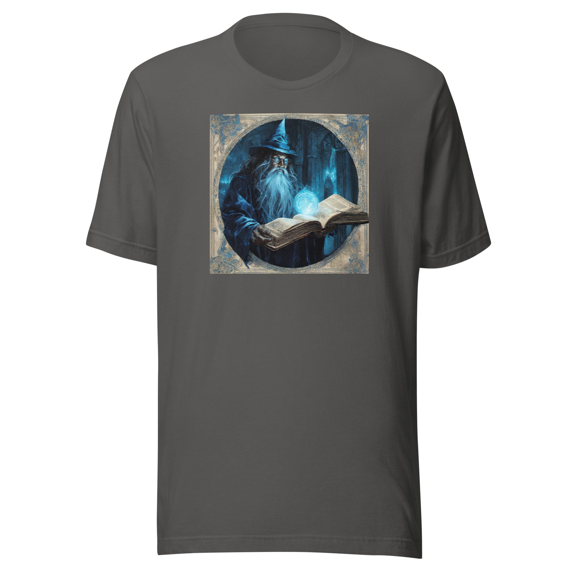 Wizard with Spell Book Men's T-Shirt Asphalt