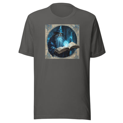 Wizard with Spell Book Men's T-Shirt Asphalt