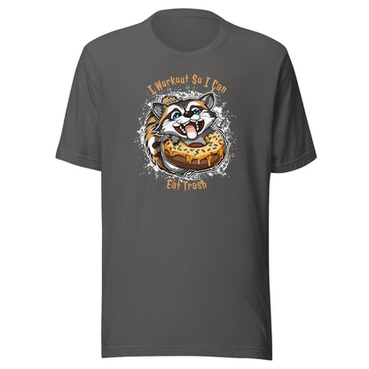 Raccoon Workout Men's Funny T-Shirt Asphalt